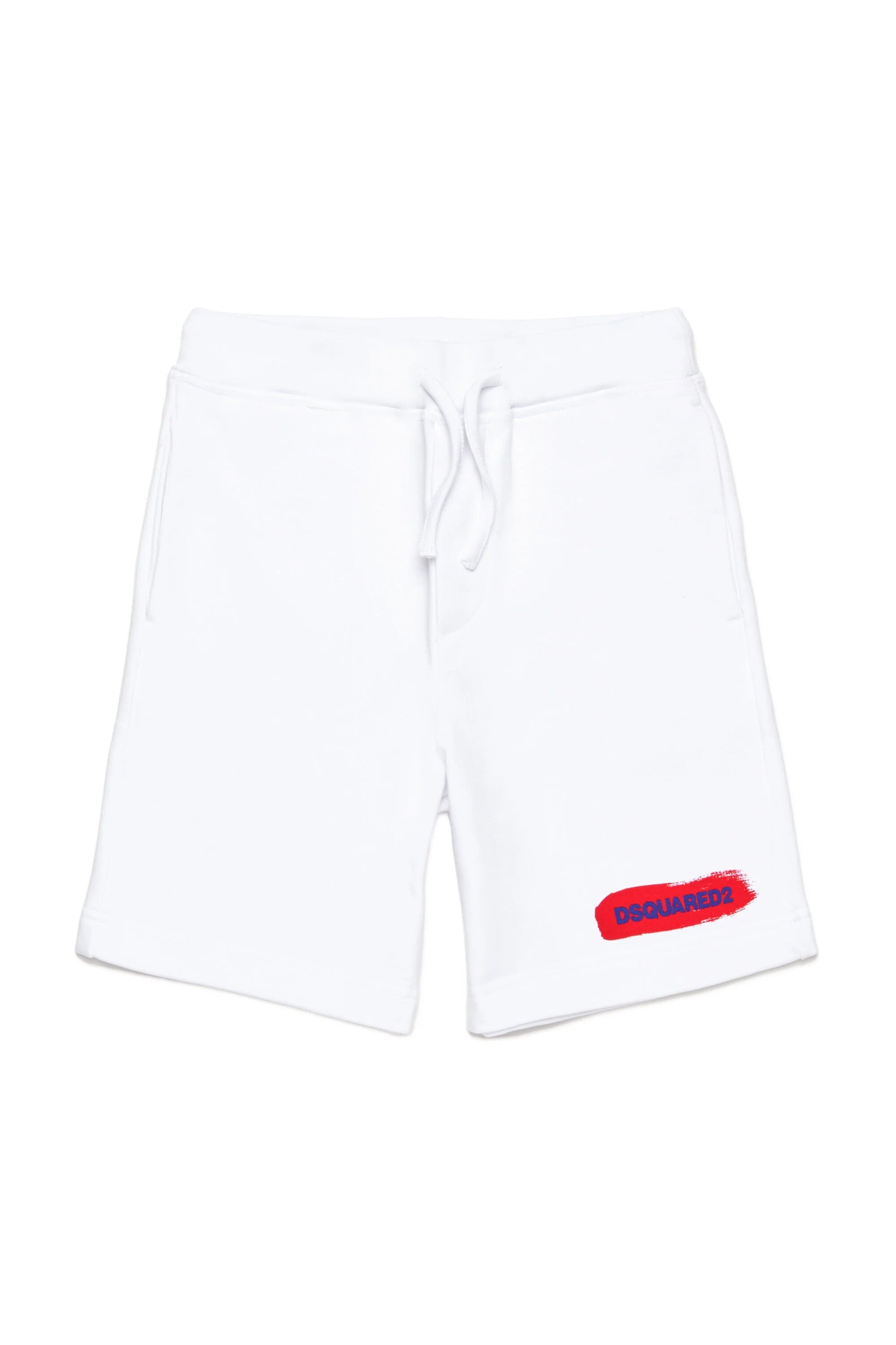 DSQUARED2-Calzoncino Unisex Bambino Jogger-Bianco