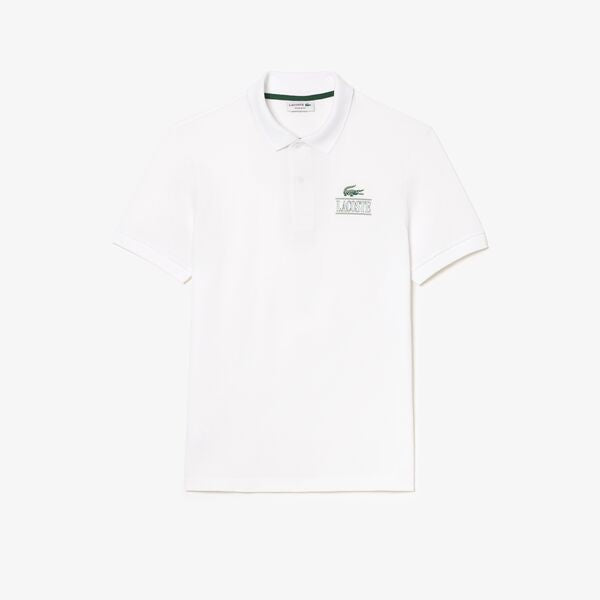 LACOSTE Polo Uomo Stampa Logo-Bianco