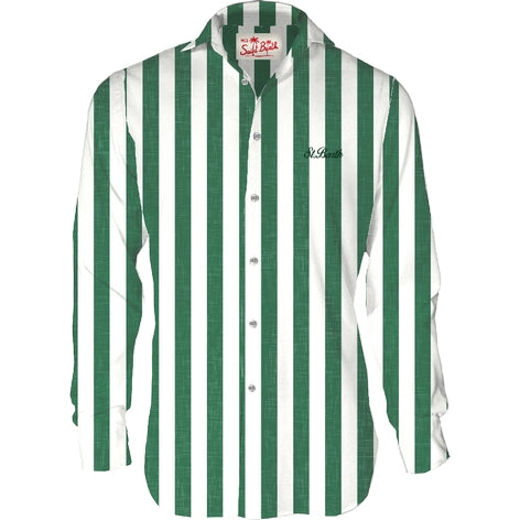 MC2 SAINT BARTH Camicia Uomo Pamplona-Stripes Green