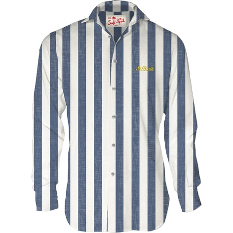 MC2 SAINT BARTH Camicia Uomo Pamplona-Stripes Navy