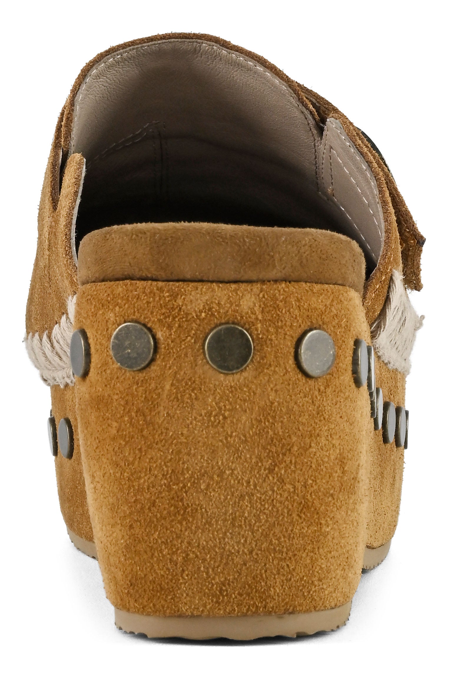MOU Ciabatta Donna CLOG PLAIN SUEDE-Cognac