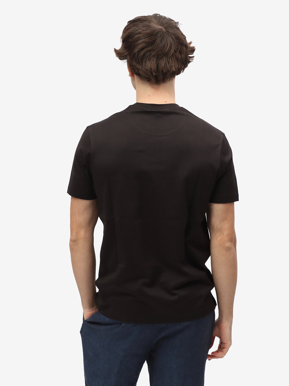 PAUL & SHARK T-Shirt Uomo Cotone Logo Lettering-Nero