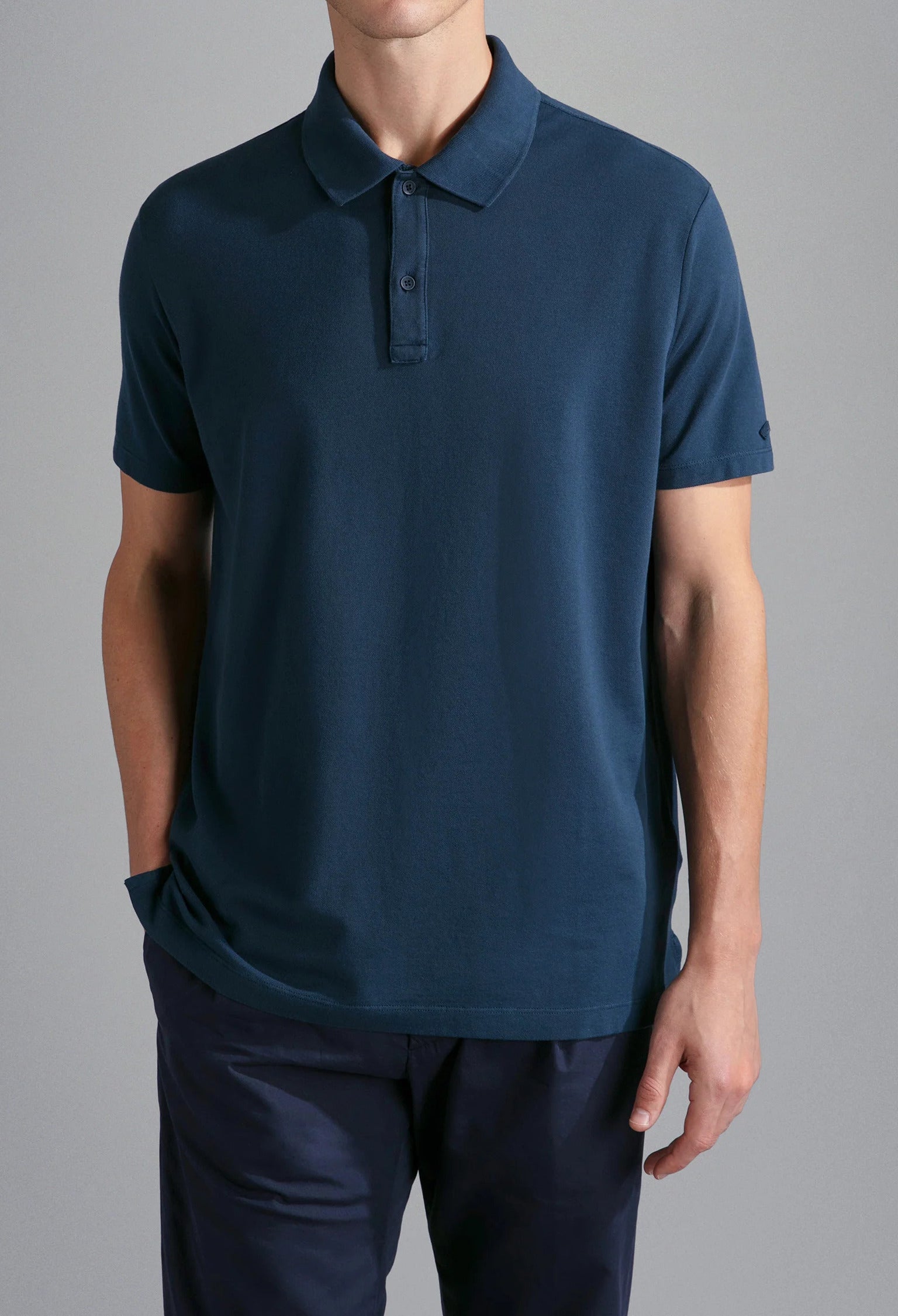 PAUL & SHARK Polo Uomo Piqué Badge Logo-Blu