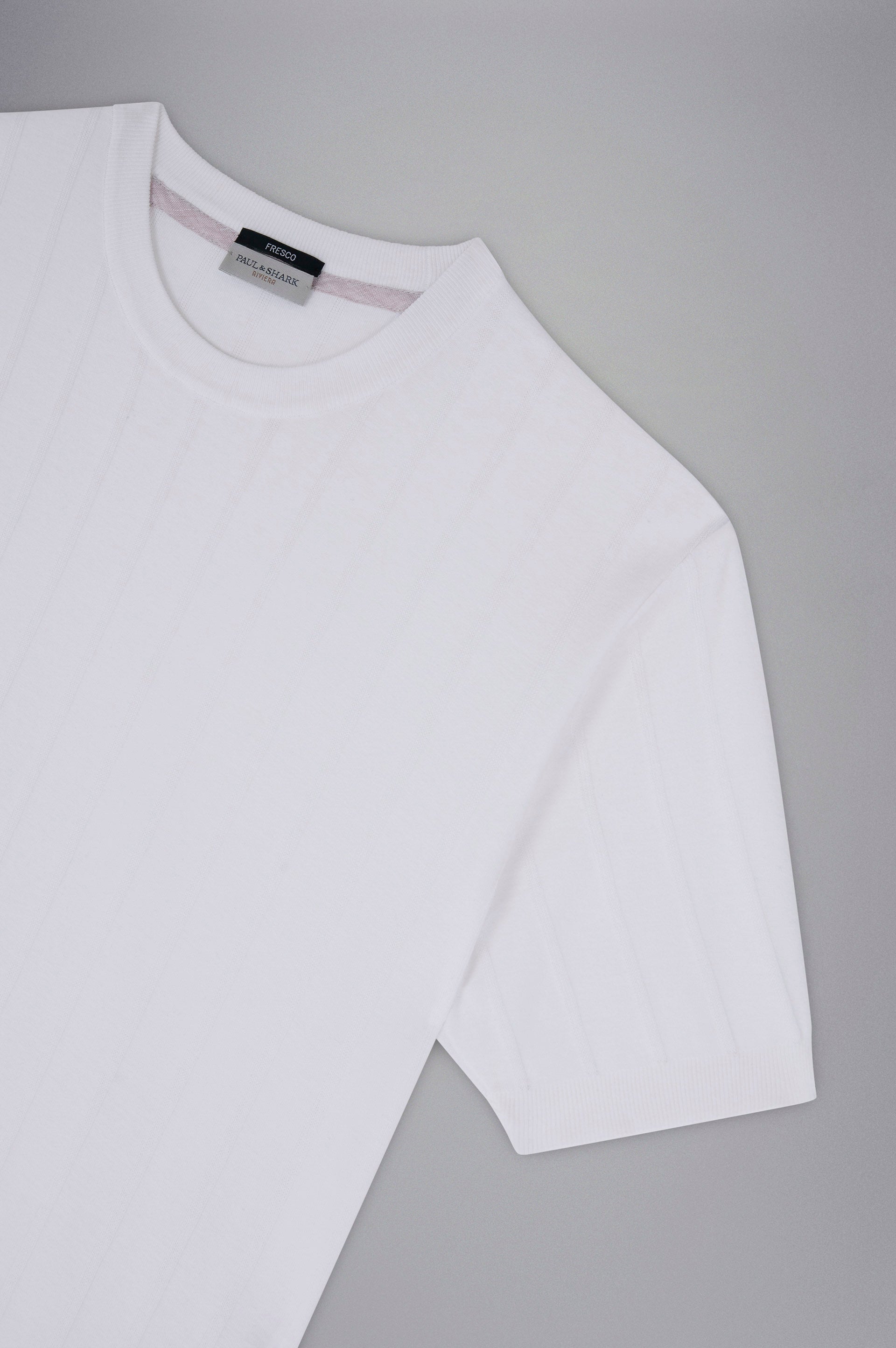 PAUL & SHARK T-Shirt Uomo Girocollo Cotone Righe-Bianco
