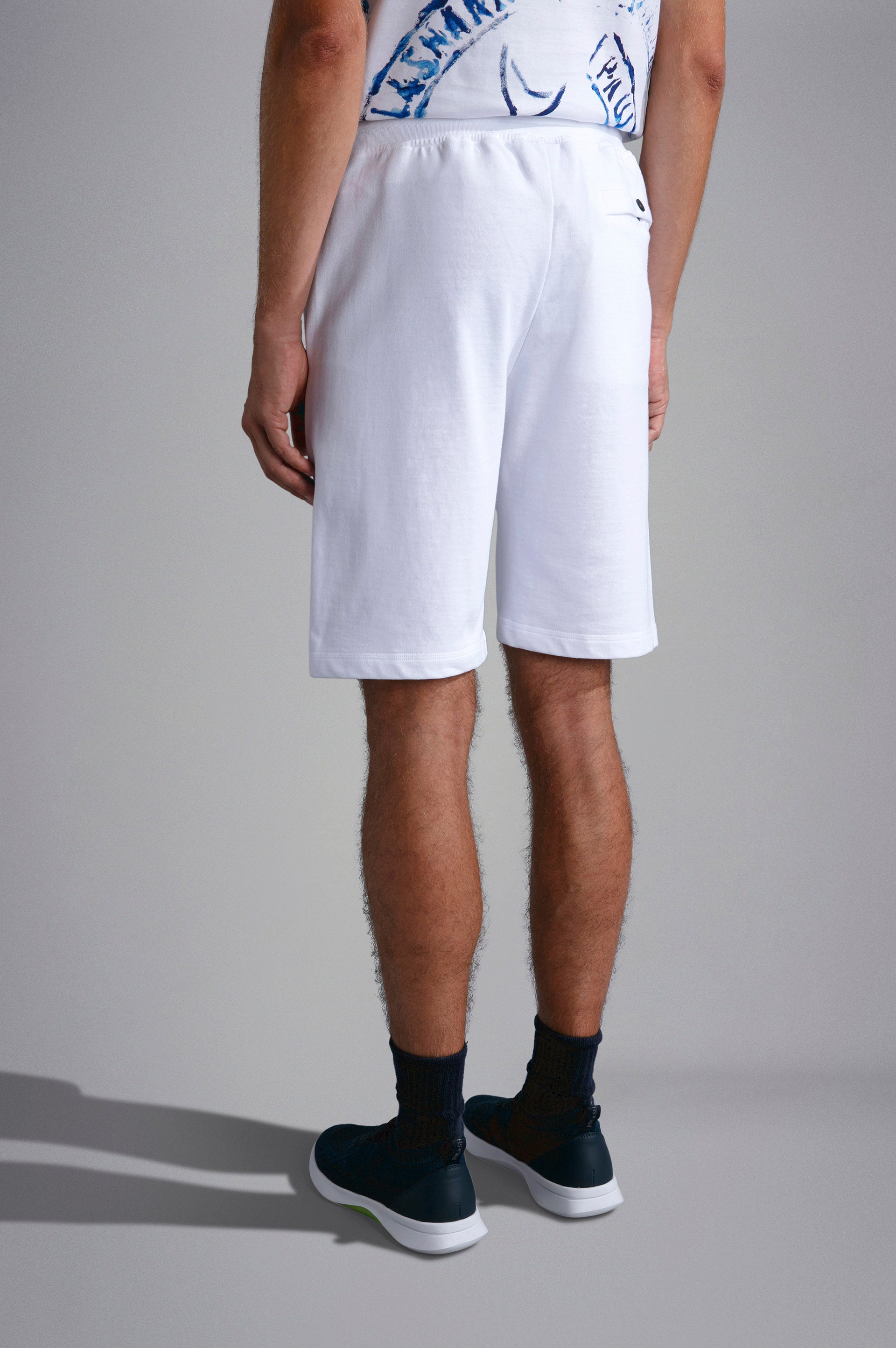 PAUL & SHARK Bermuda Uomo Cotone Badge Logo-Bianco