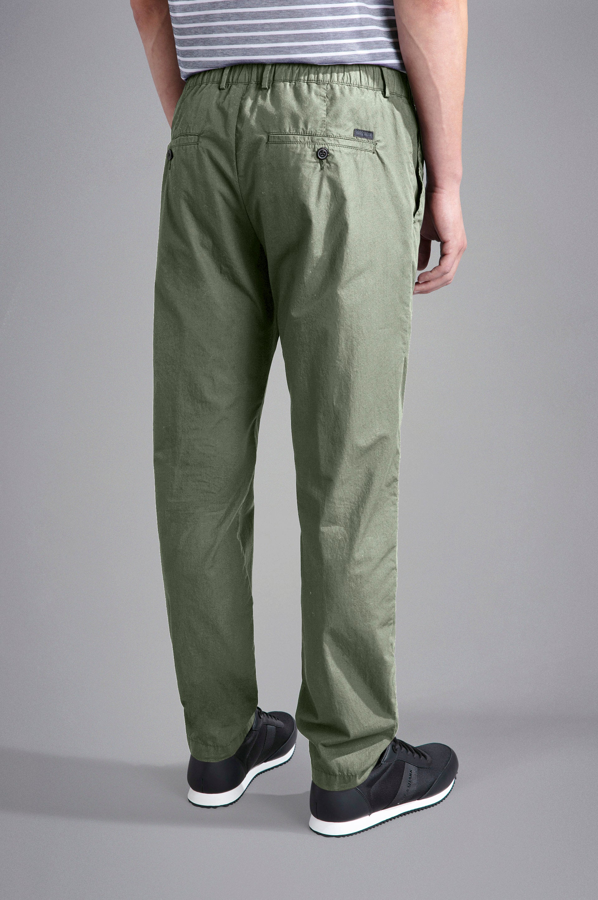 PAUL & SHARK Pantaloni Uomo Chino Popeline-Oliva