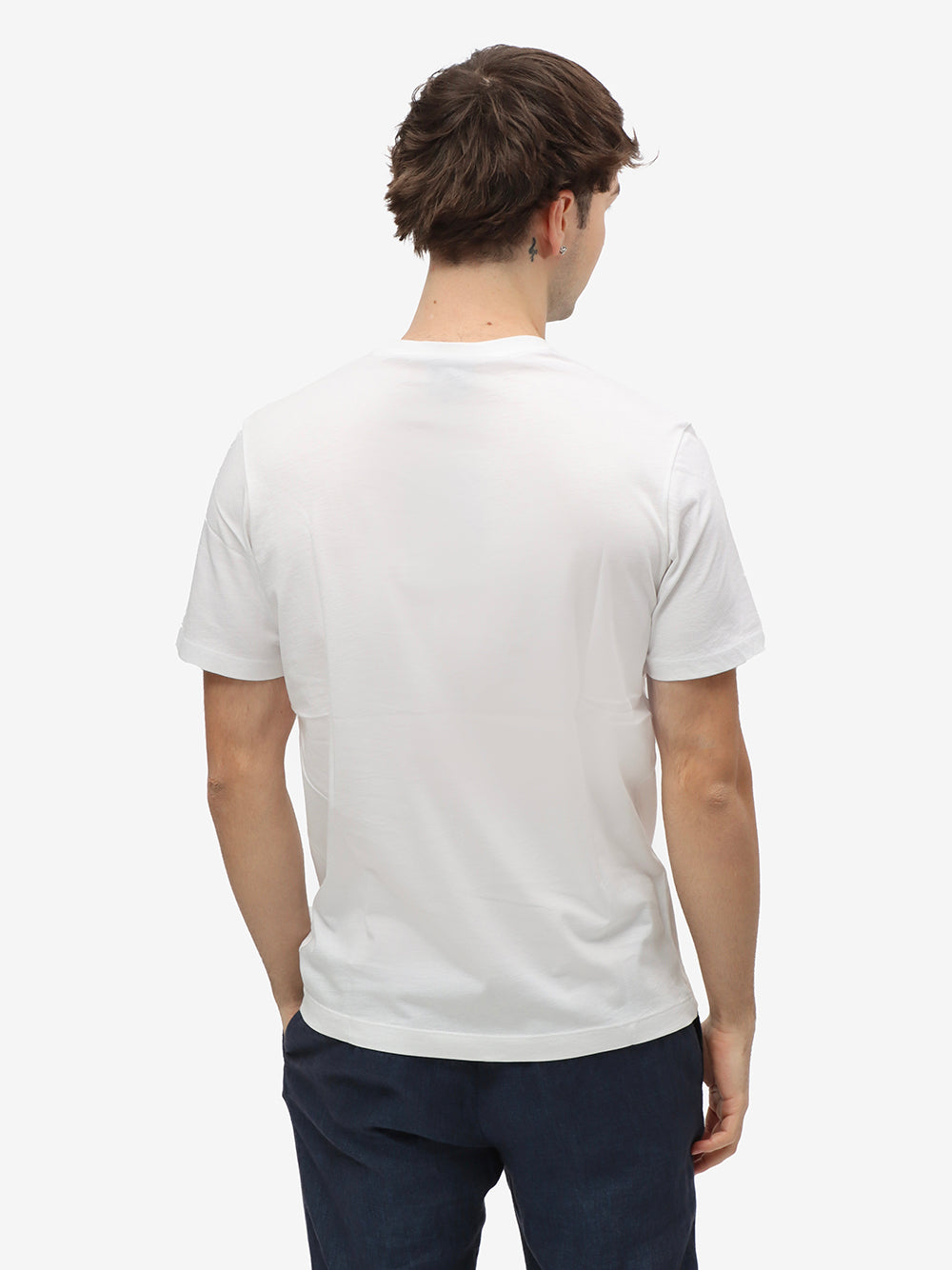 PAUL & SHARK T-Shirt Uomo Cotone Patch Logo-Bianco