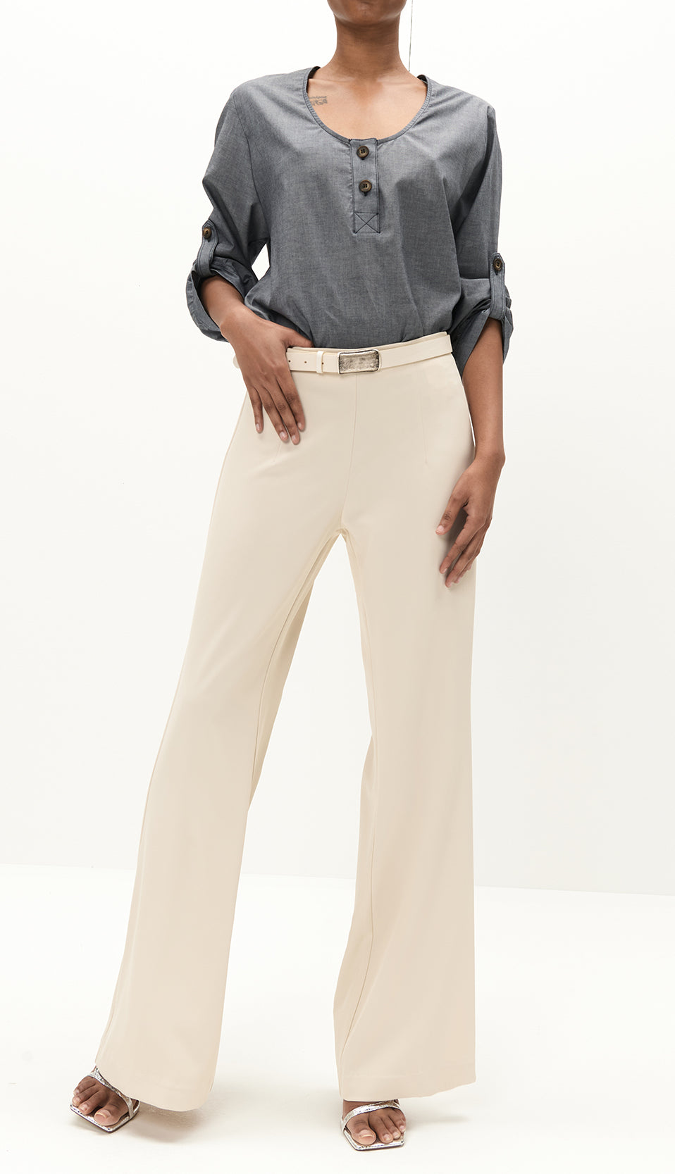 SO ALLURE Pantaloni Donna Palazzo Crêpe-Butter