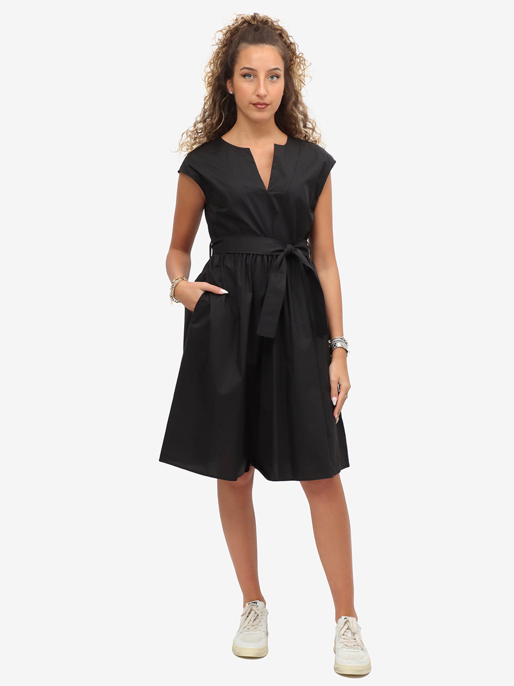 Woolrich Abito Donna Poplin Short Dress-Black