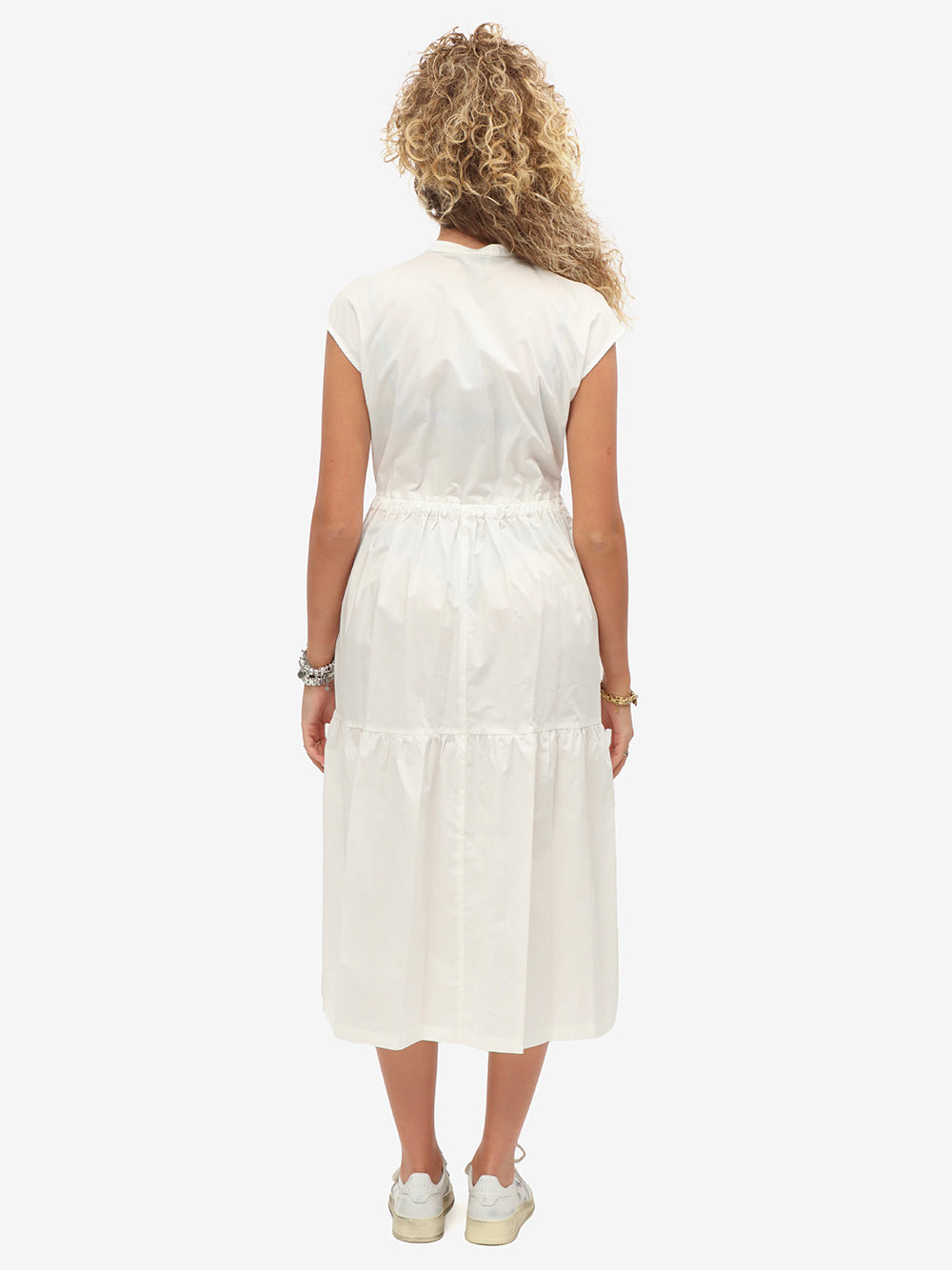 Woolrich Abito Donna Poplin Long Dress-Plaster White