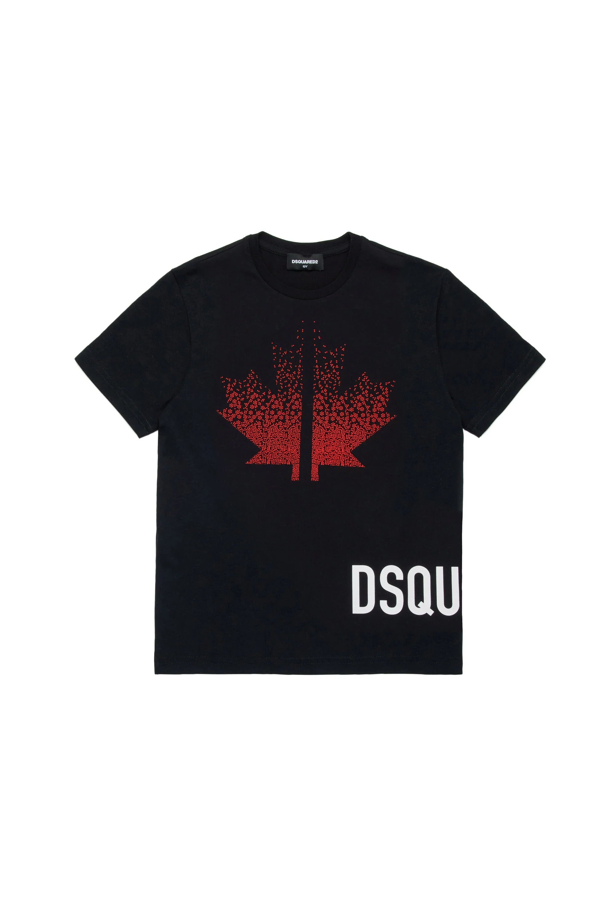 DSQUARED2 T-Shirt Junior Foglia Sport Edtn X-Nero