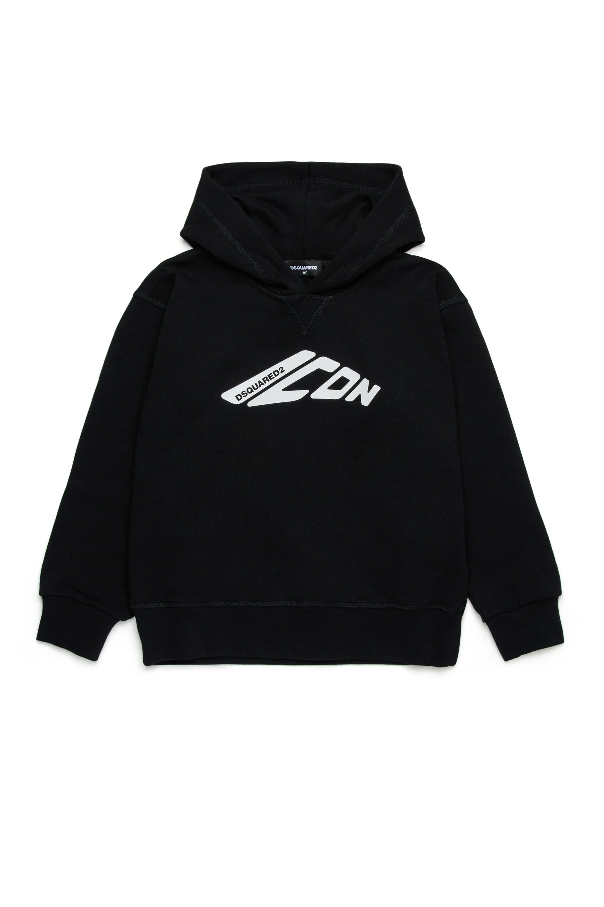 DSQUARED2 Felpa Cappuccio Junior Logo Icon-Nero