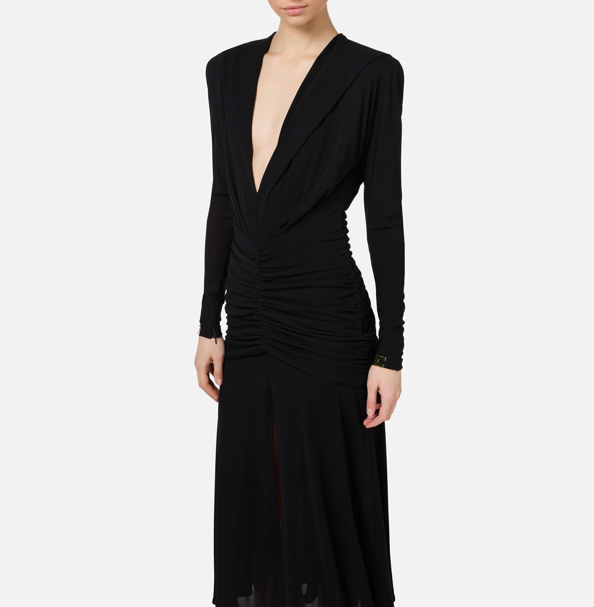 ELISABETTA FRANCHI Abito Midi Cappuccio-Nero