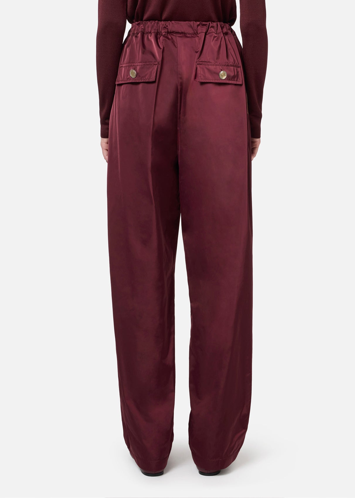 ELISABETTA FRANCHI Pantalone Nylon Tecnico-Rouge Noir