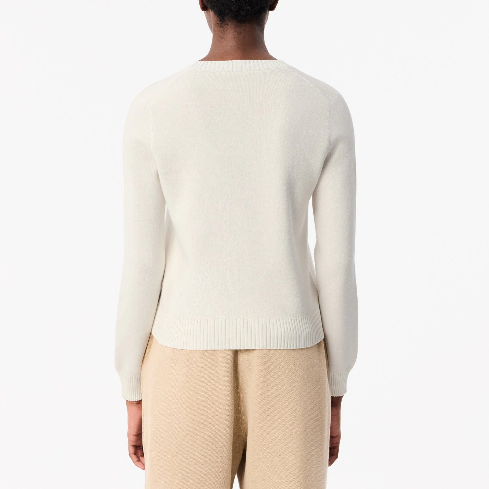 LACOSTE Pullover Donna Cotone V-Bianco