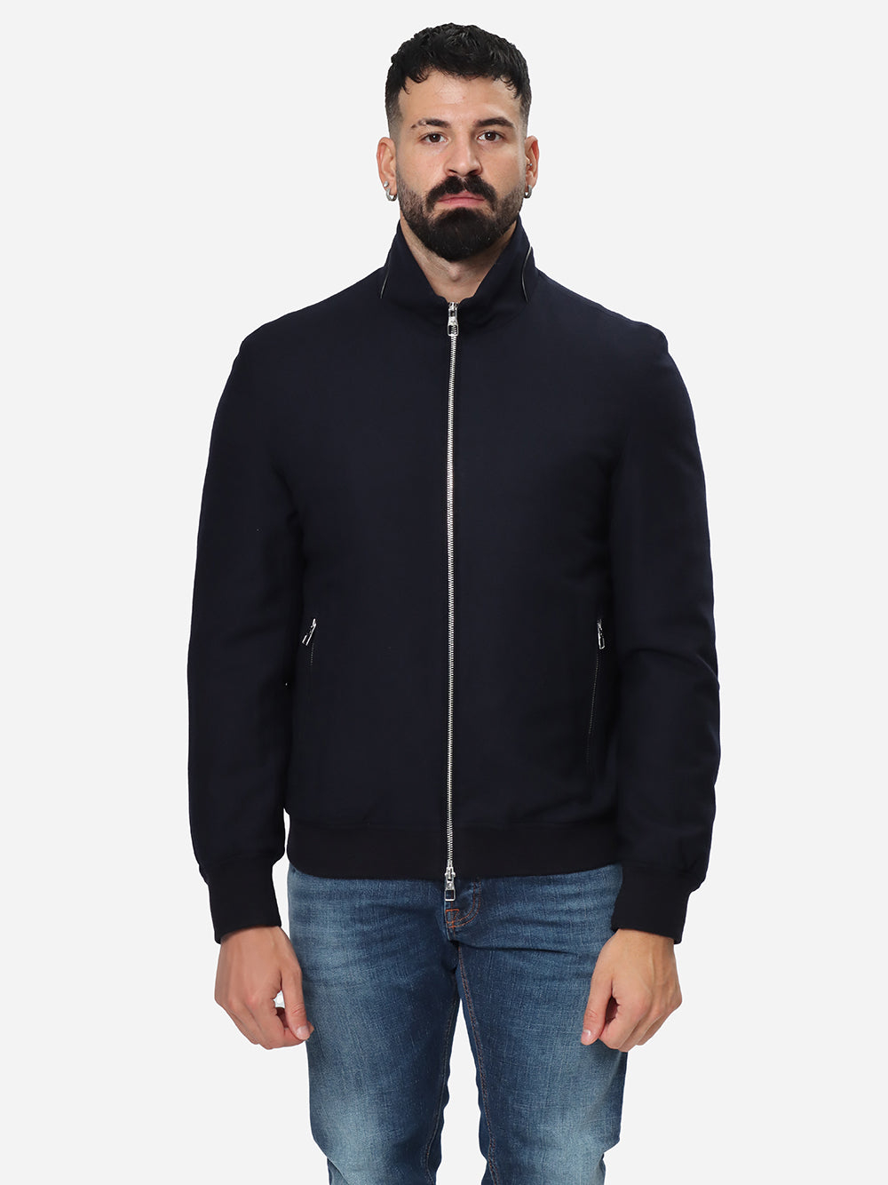 MONTECORE Giubbotto Uomo Imbottito in Piuma-Dark Blue