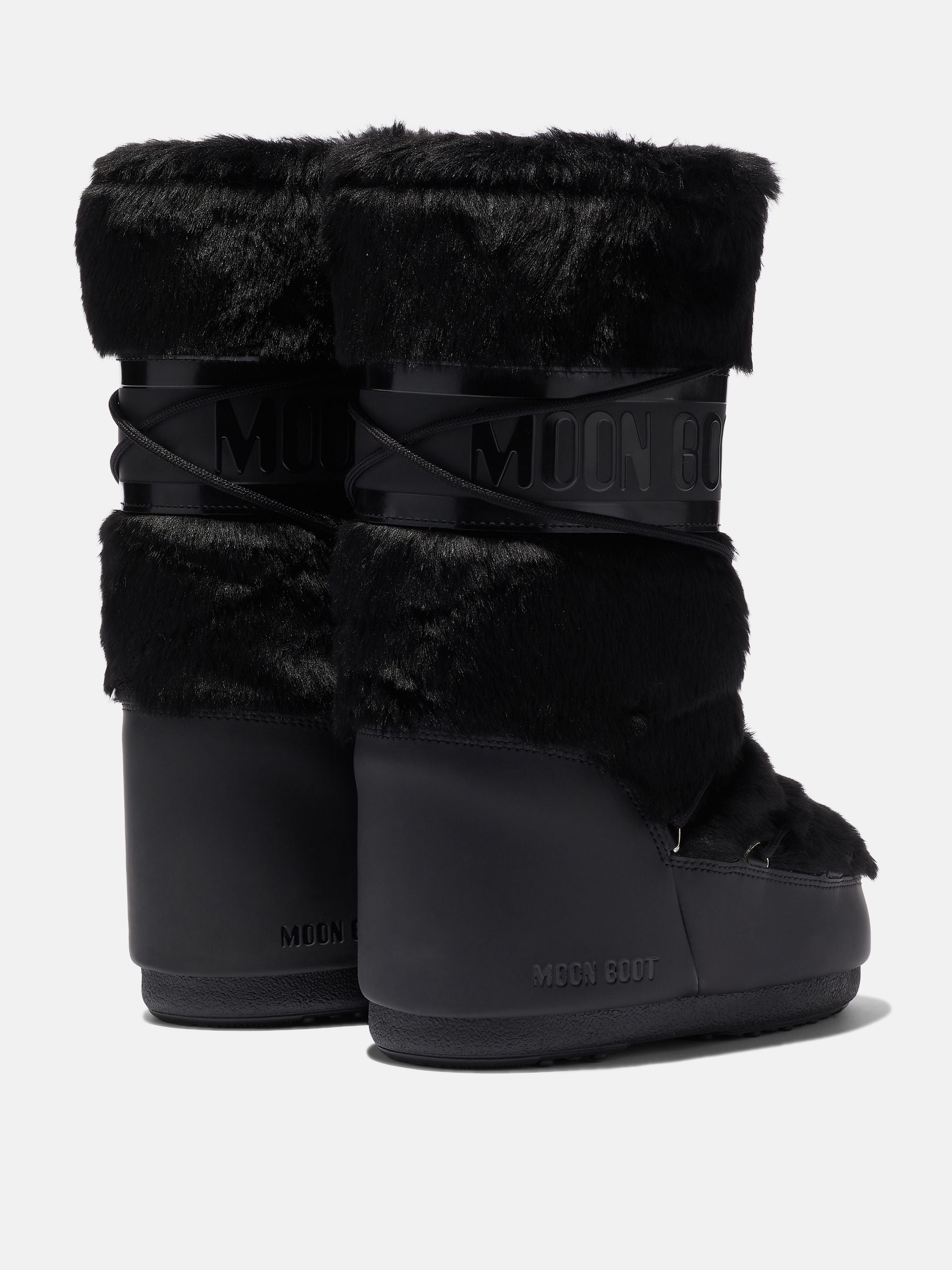 MOON BOOT Scarponcino Unisex Icon Faux Fur-Black
