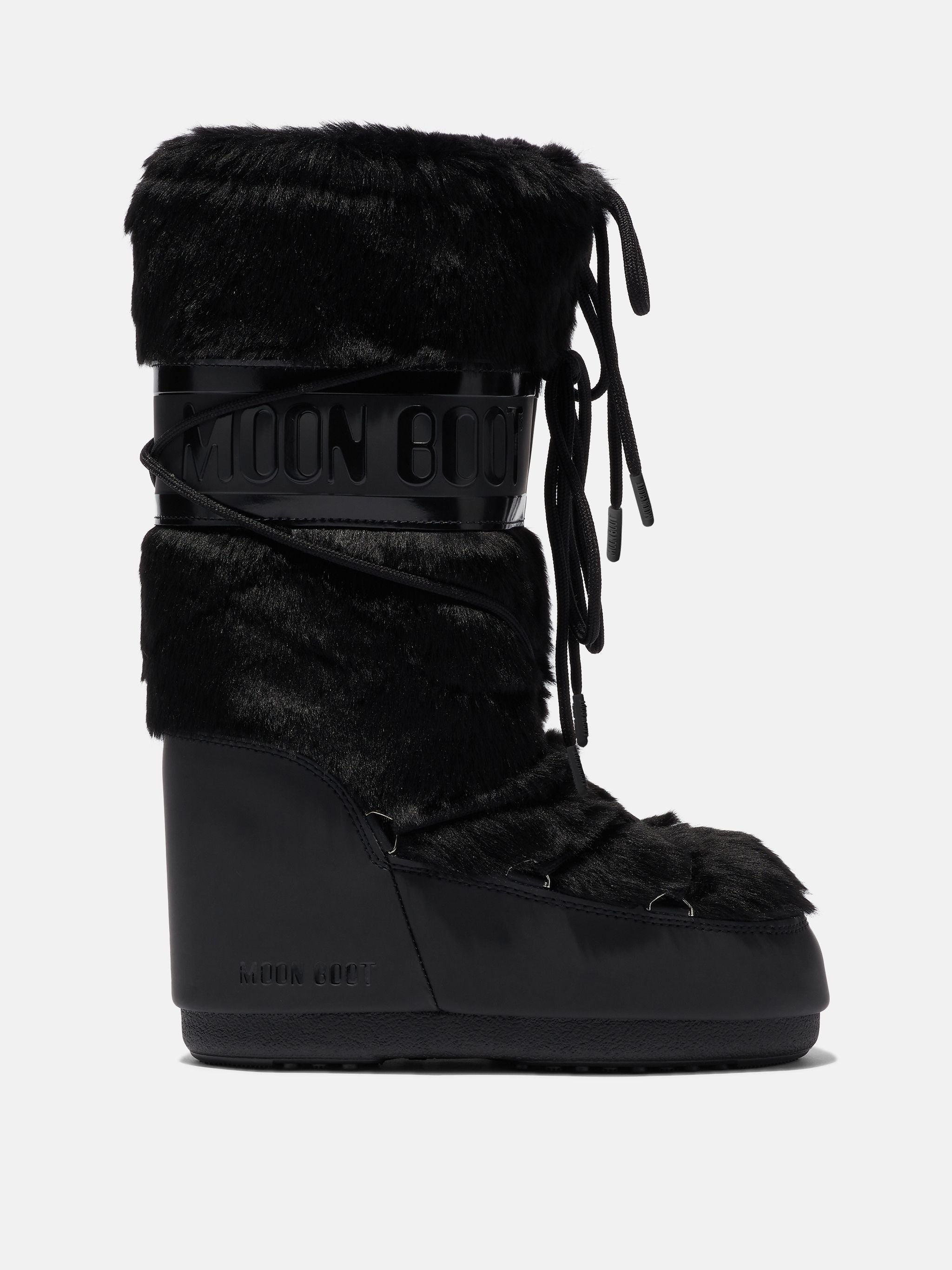 MOON BOOT Scarponcino Unisex Icon Faux Fur-Black