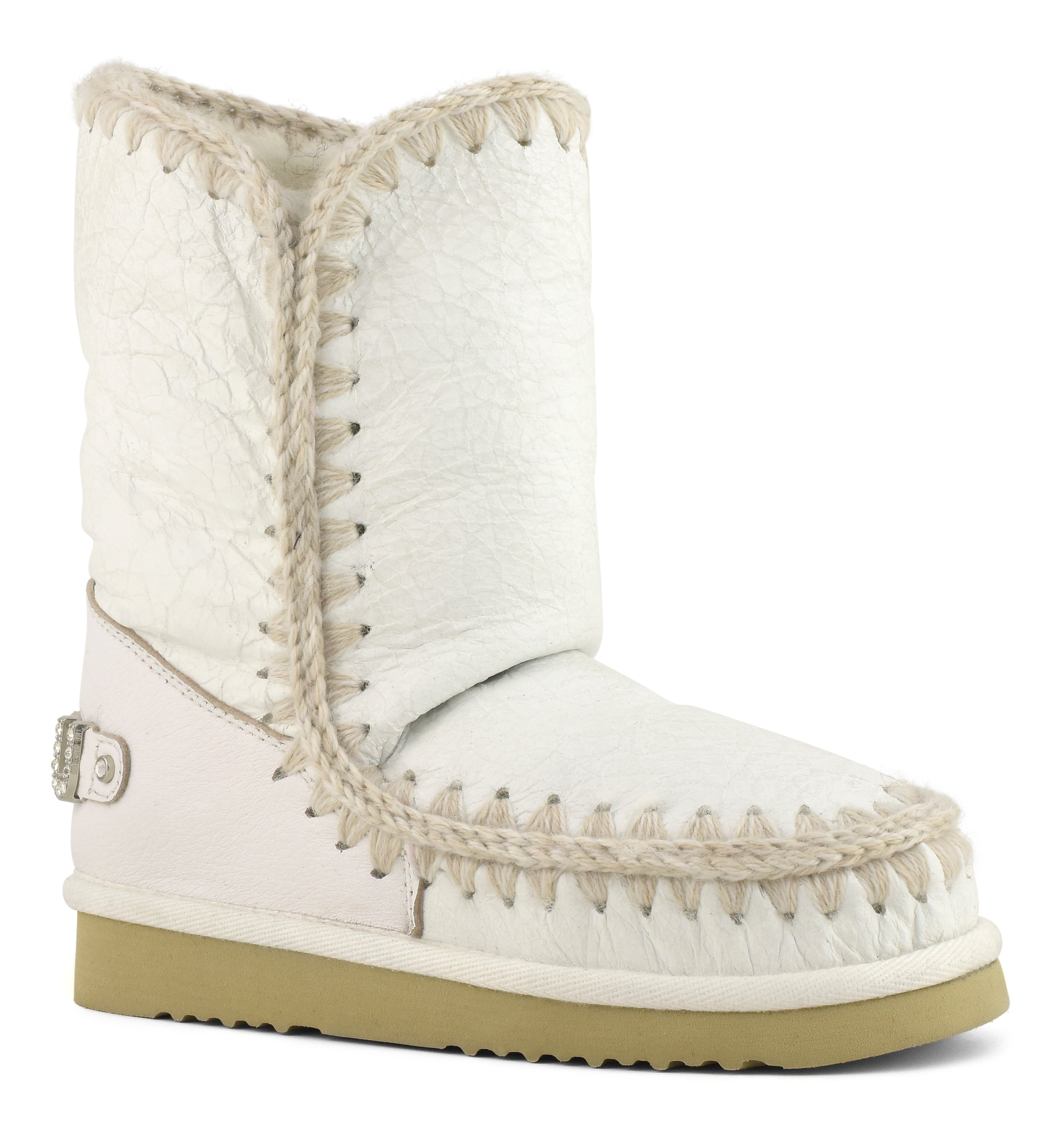 MOU Stivaletto Donna Eskimo 24 Rhinestones Logo-Waxi White