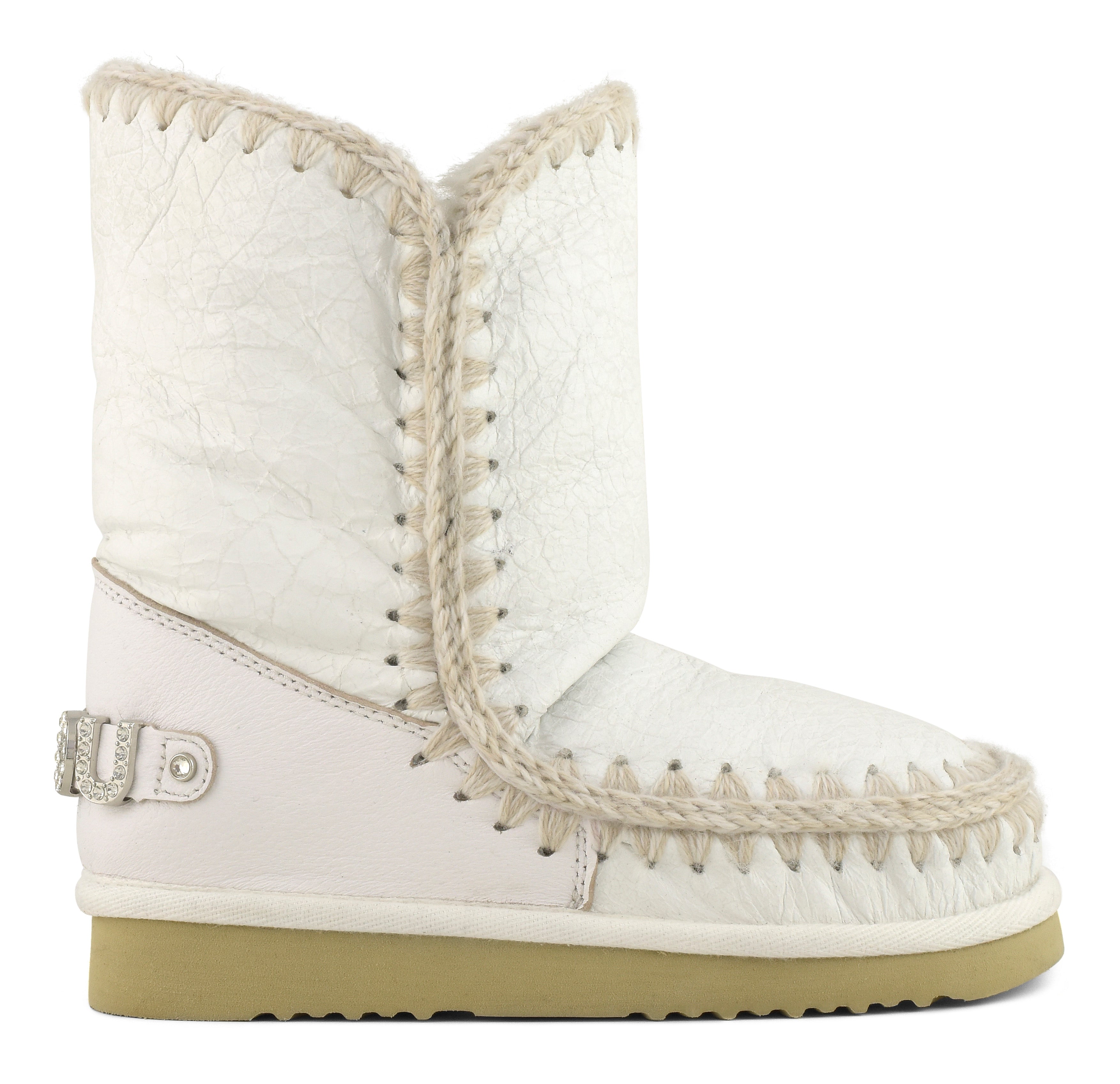 MOU Stivaletto Donna Eskimo 24 Rhinestones Logo-Waxi White