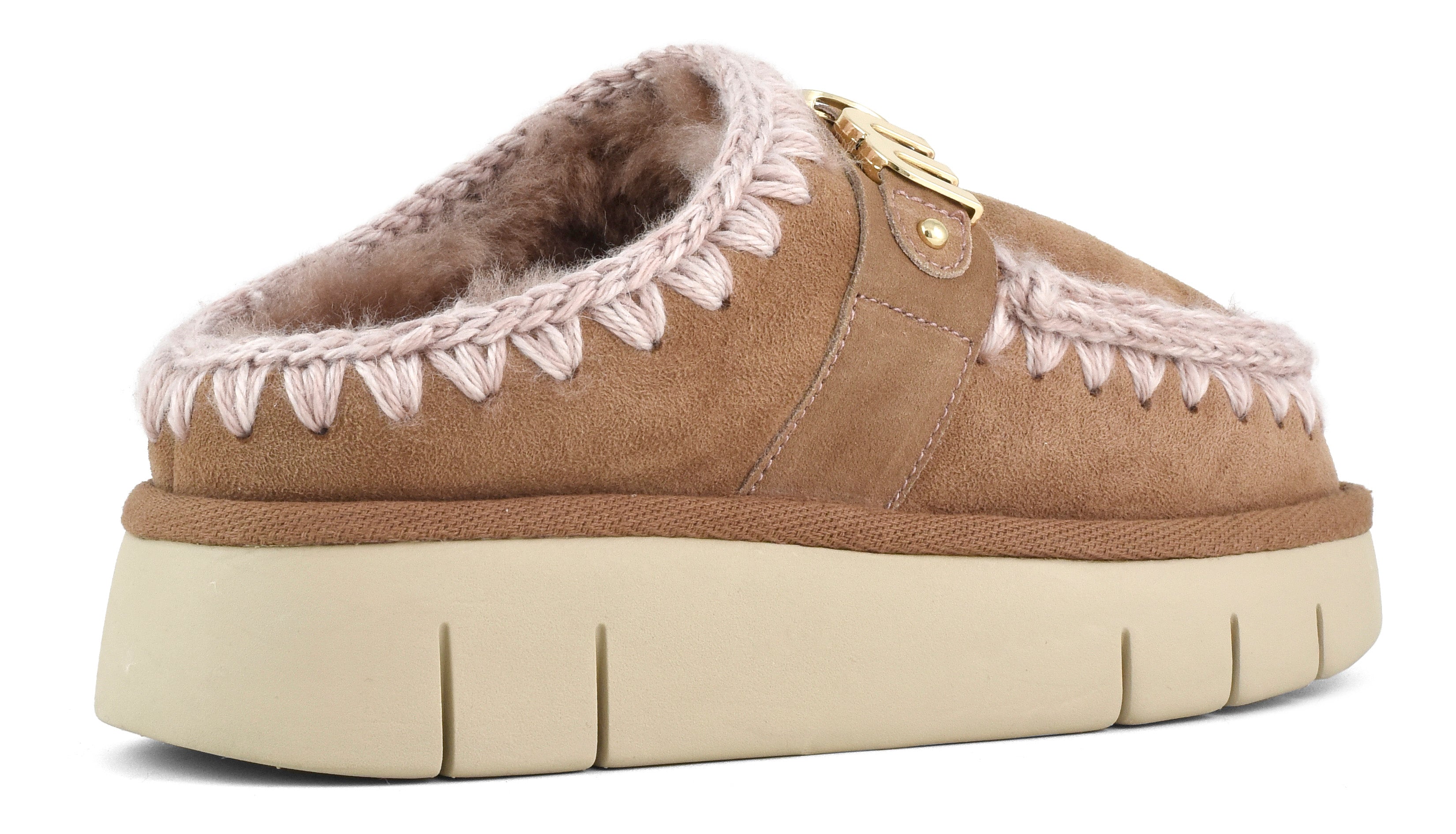 MOU Ciabatta Donna Bounce Clog Metal Logo-Pink Brown