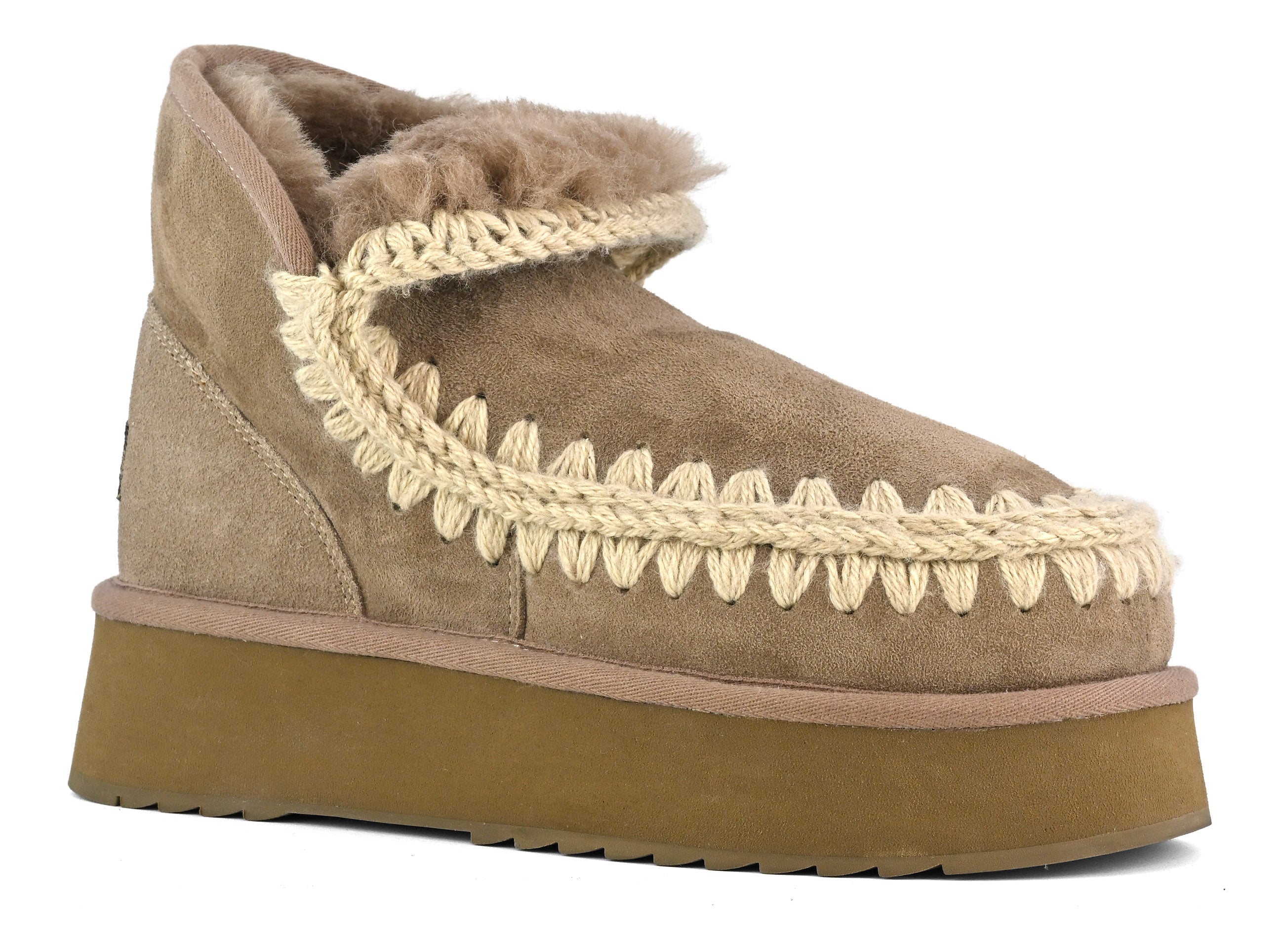 MOU Stivaletto Donna Mini Eskimo Platform Boot-Elephant Grey