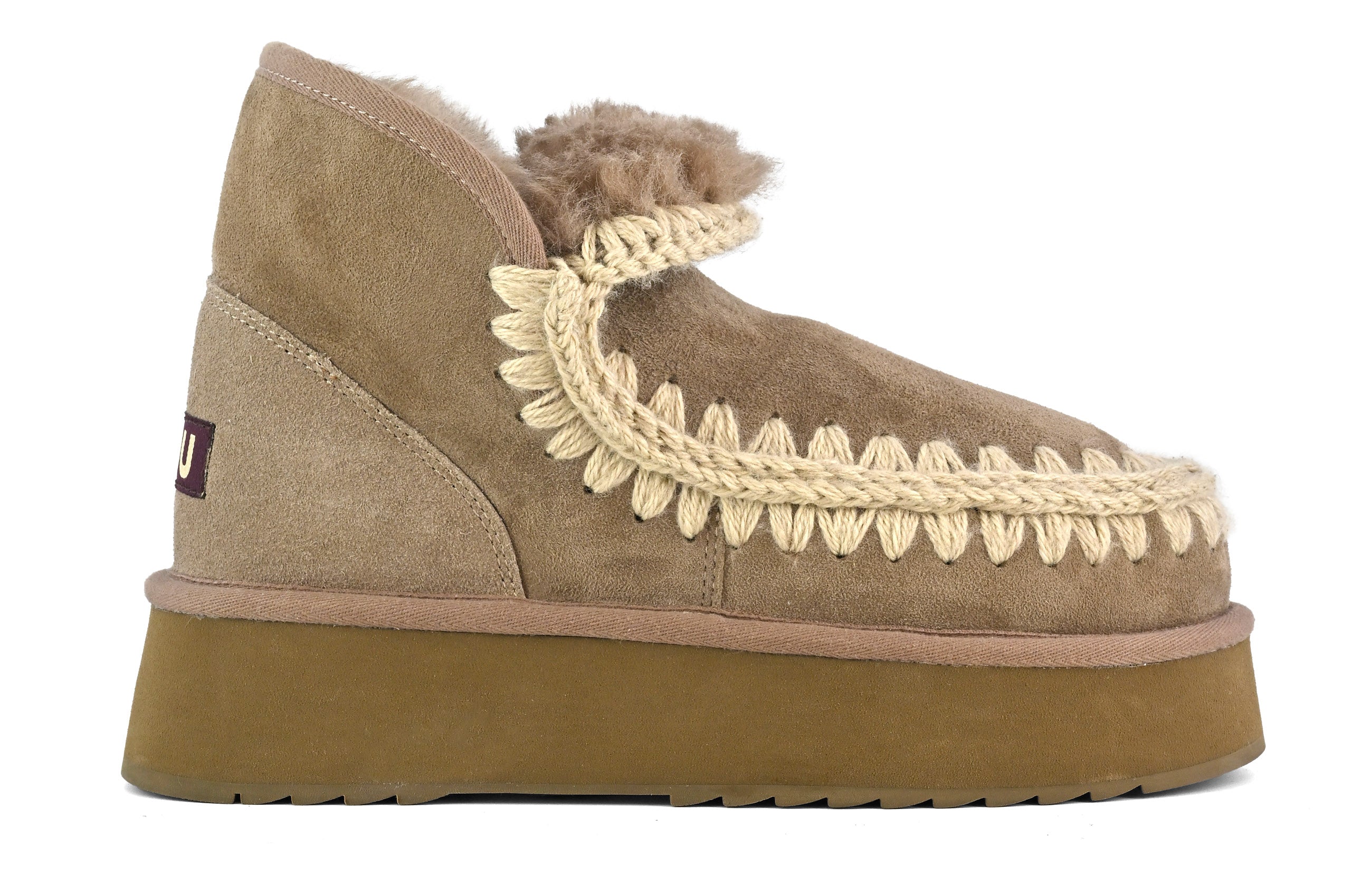 MOU Stivaletto Donna Mini Eskimo Platform Boot-Elephant Grey