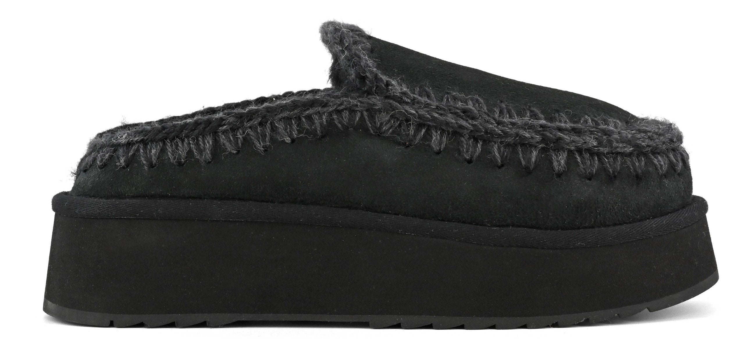 MOU Ciabatta Donna Clog Eskimo Platform-Black