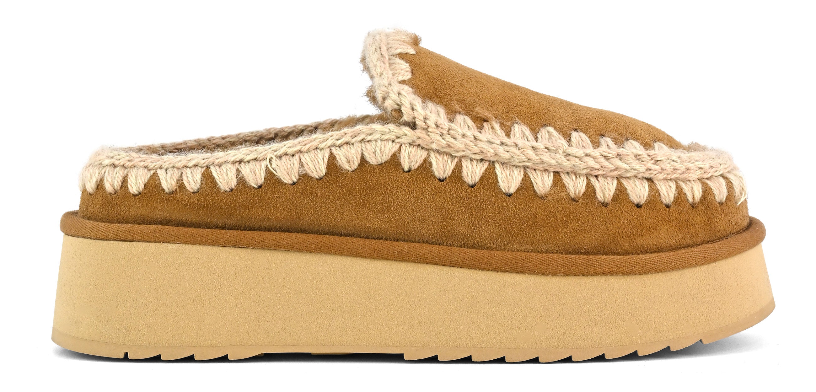 MOU Ciabatta Donna Clog Eskimo Platform-Cognac
