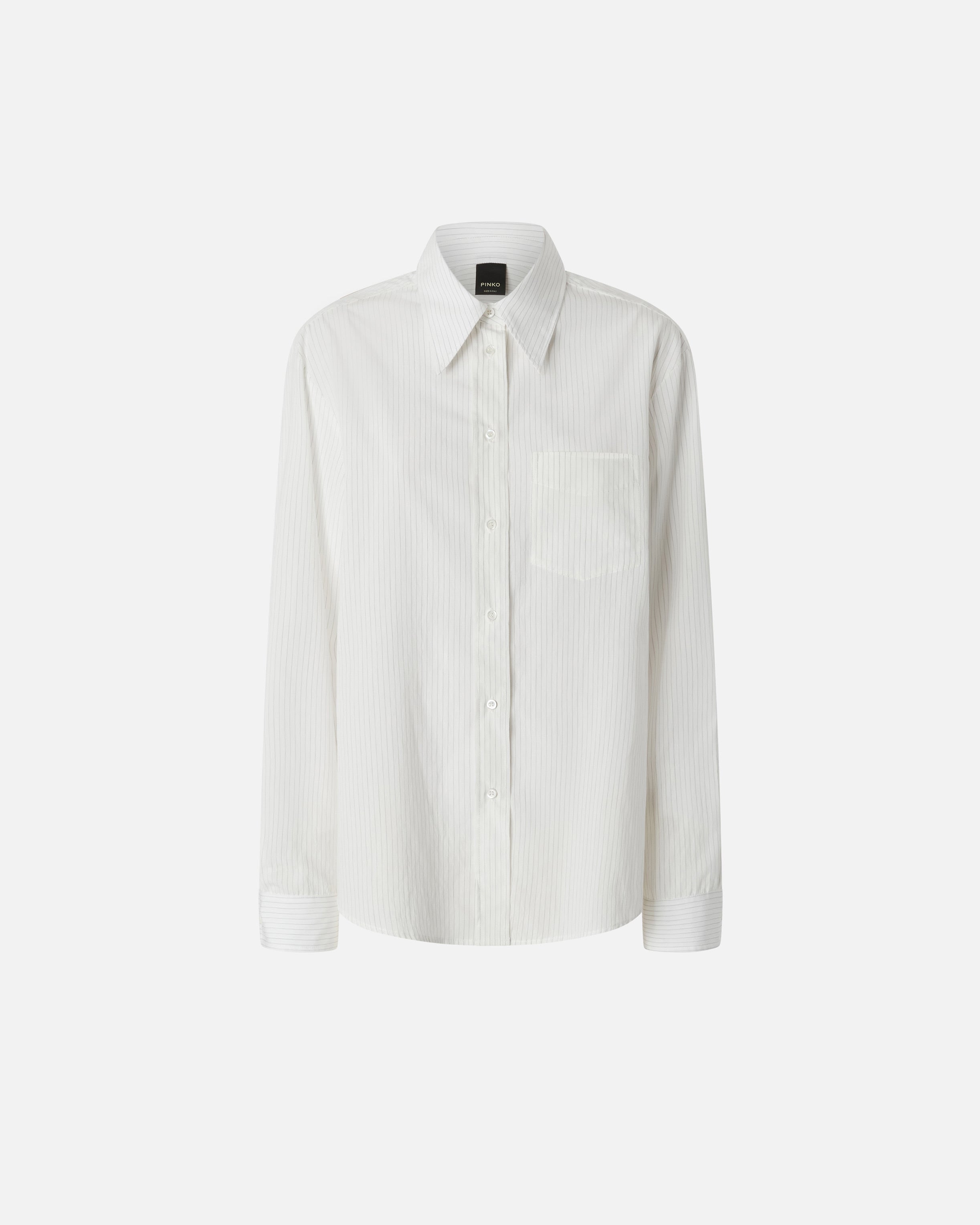 PINKO Camicia Corea Bastonetto-Bianco Nero