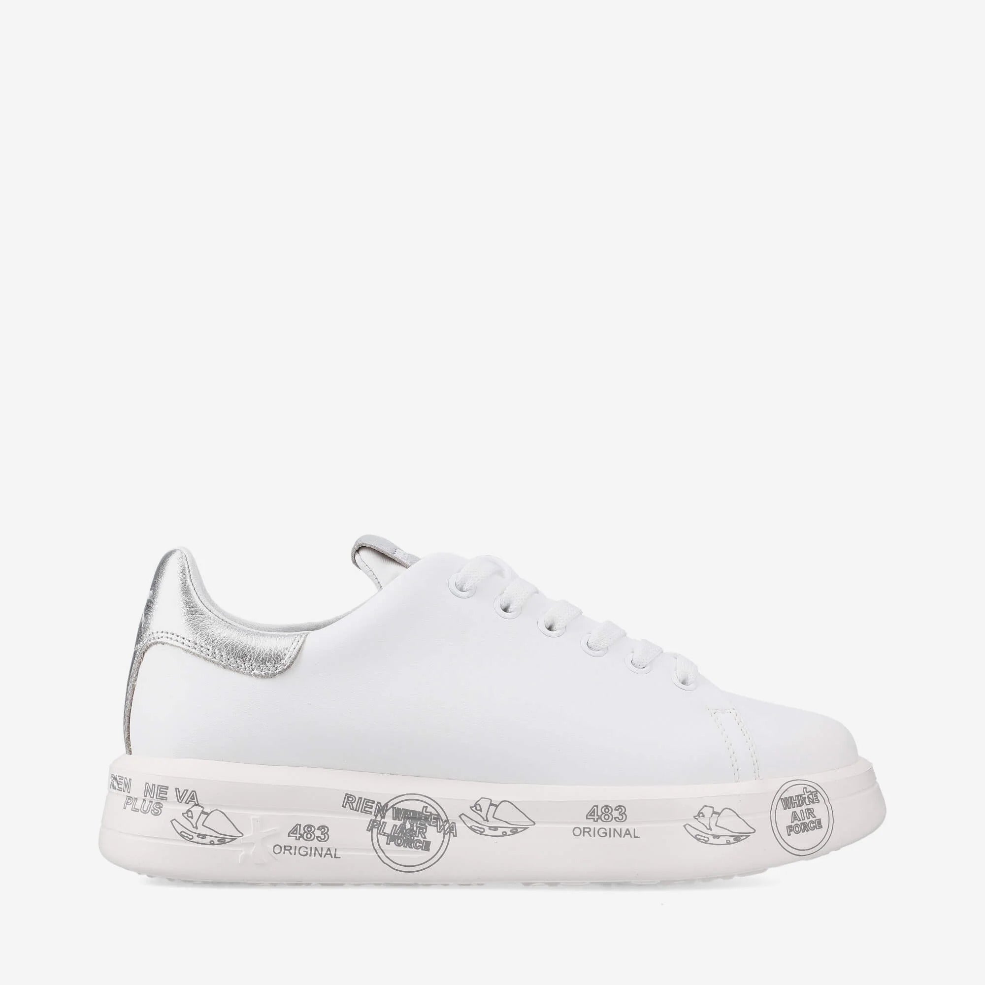 PREMIATA Sneaker Donna Belle 6823-Bianco Argento