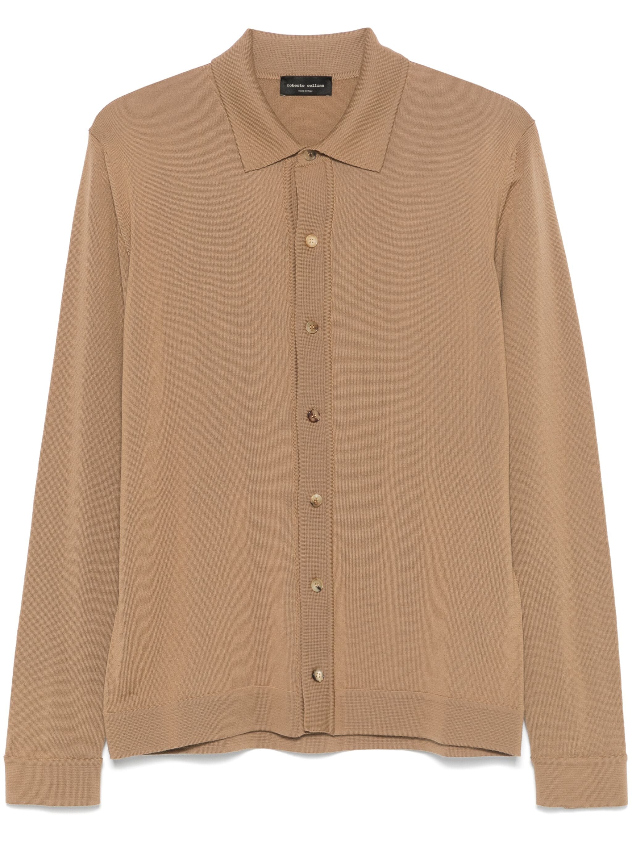 ROBERTO COLLINA Camicia Uomo Merino-Cammello