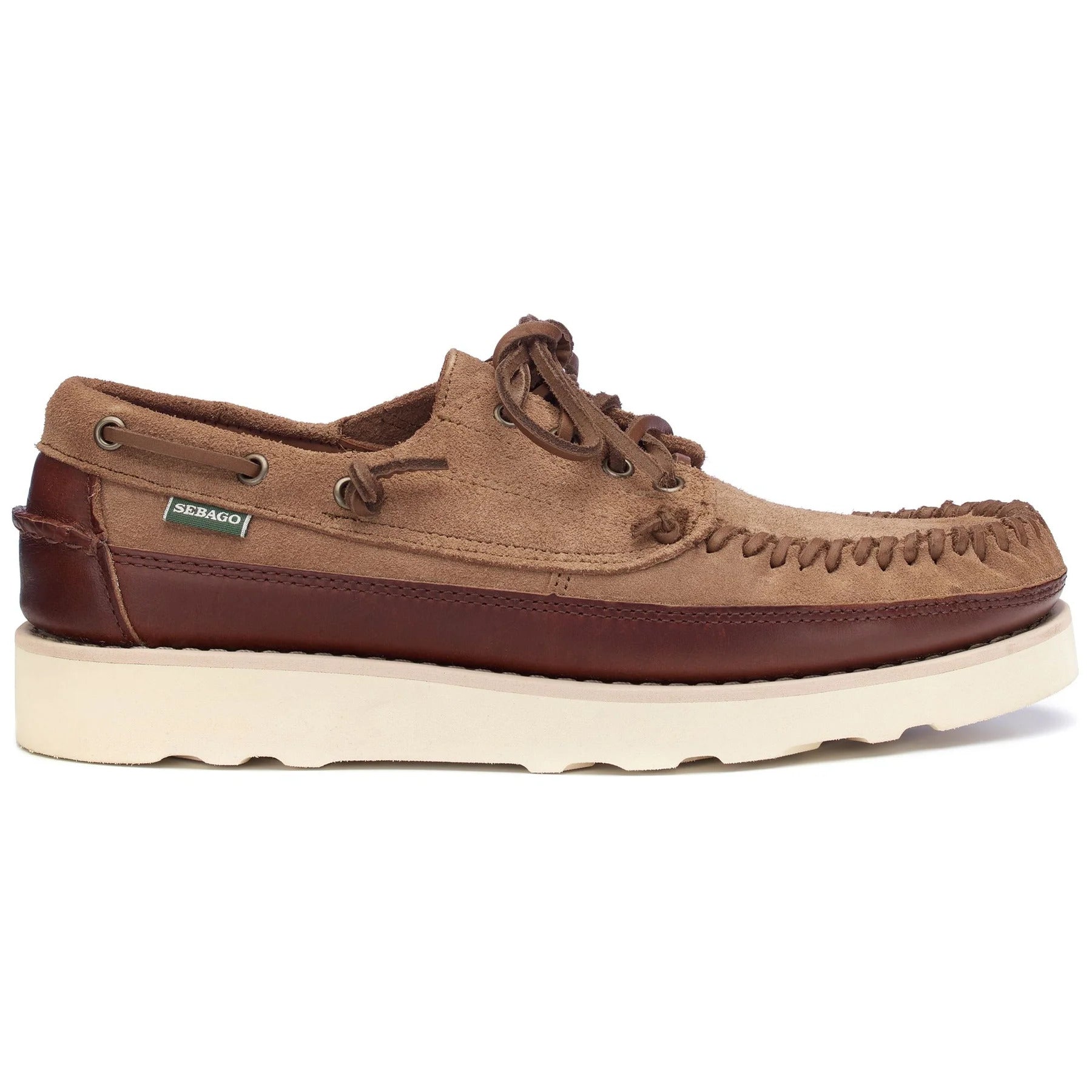 SEBAGO Scarpa Uomo KEUKA LEA CANOE MOC-Brown Cognac Brown Gum Rec