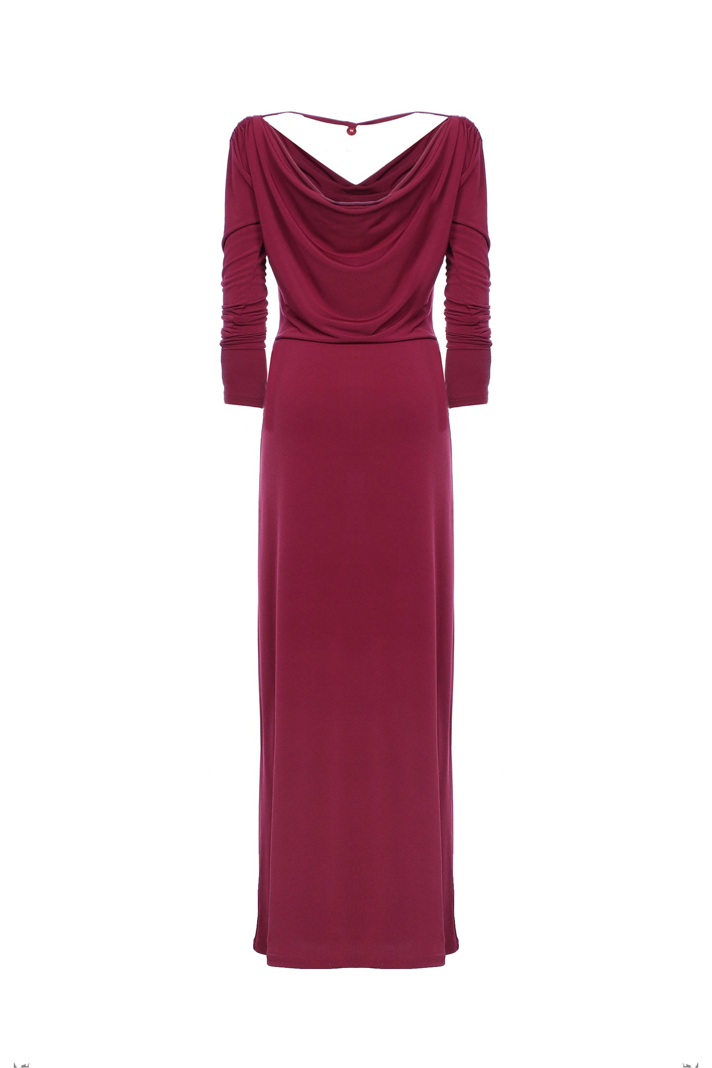 SO ALLURE Abito Lungo Donna Drappeggio-Burgundy