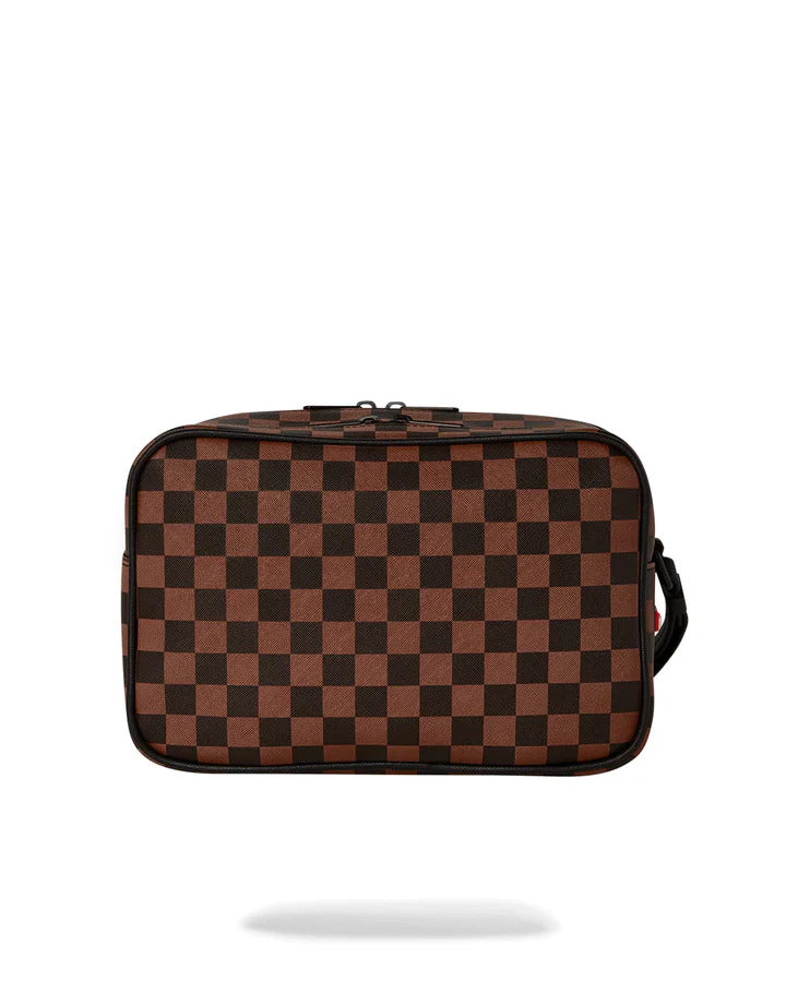 SPRAYGROUND Pochette Beauty Sharks in Paris Clear Toiletry Brick-Marrone