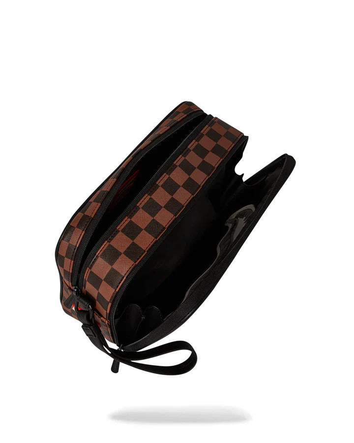 SPRAYGROUND Pochette Beauty Sharks in Paris Clear Toiletry Brick-Marrone