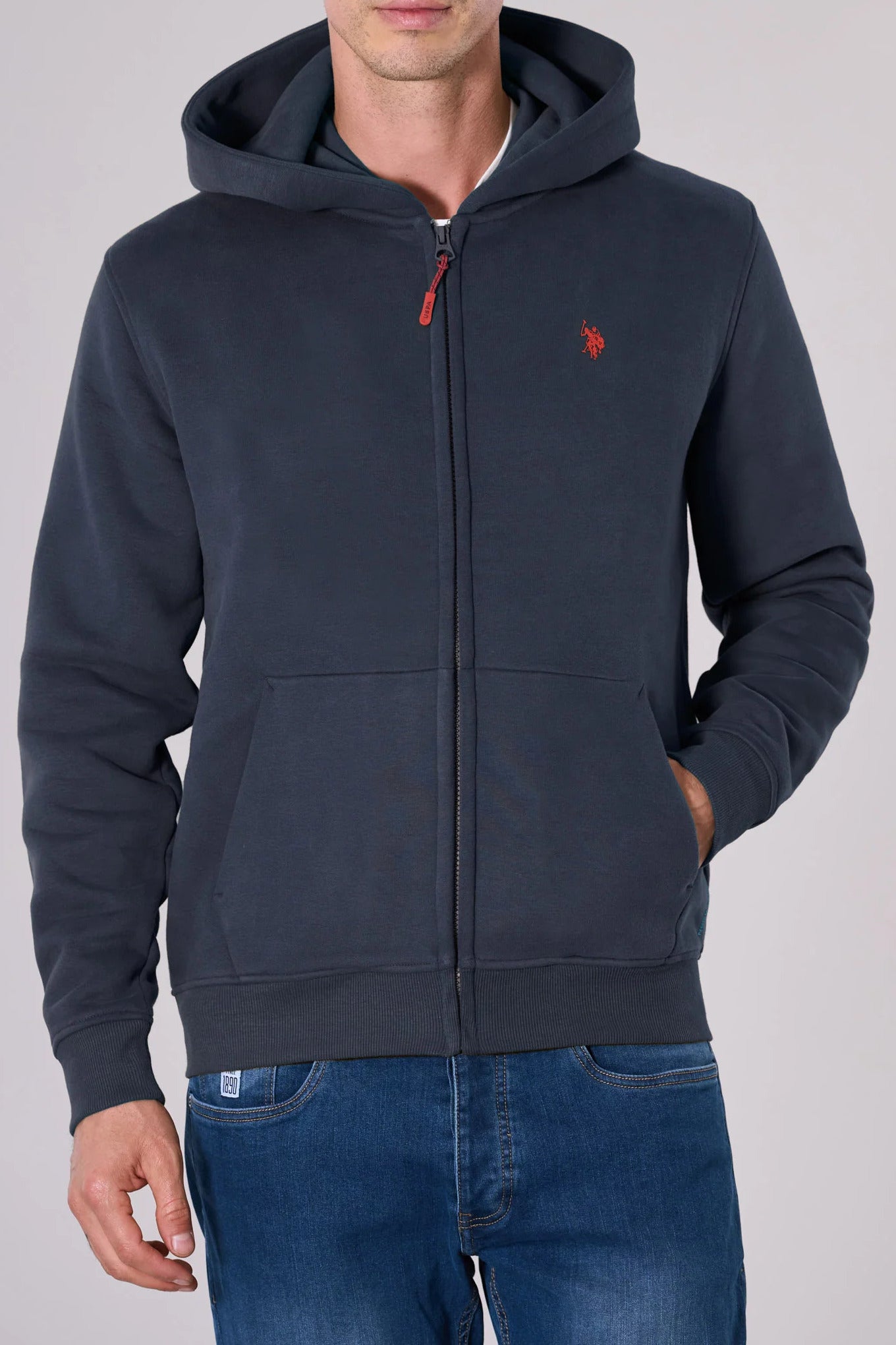 U.S. POLO ASSN. Felpa Uomo Brit Full Zip-Blu