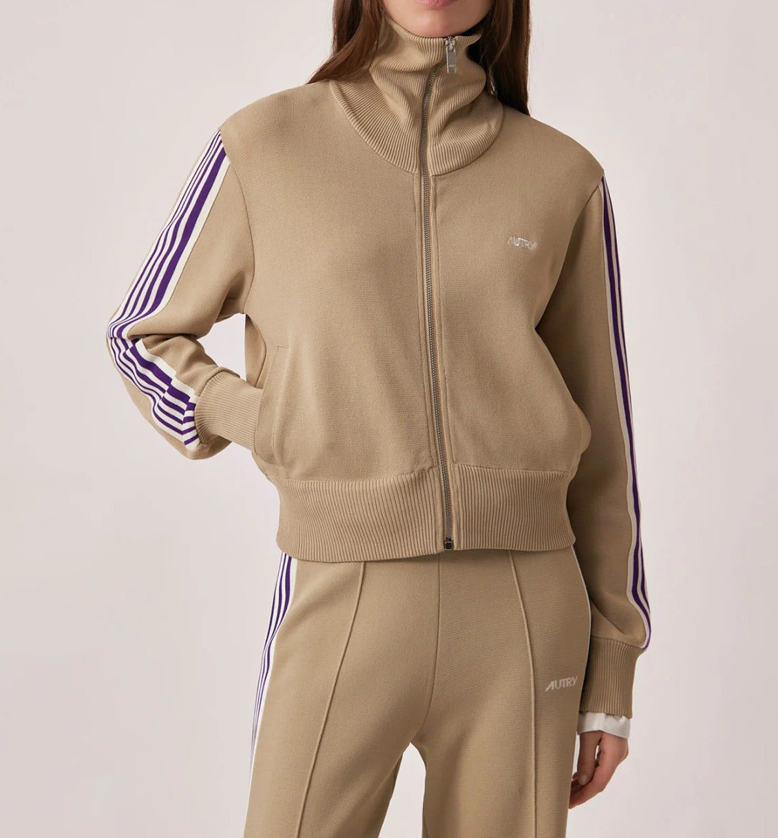 AUTRY Giacca Donna Zip Viscosa-Beige