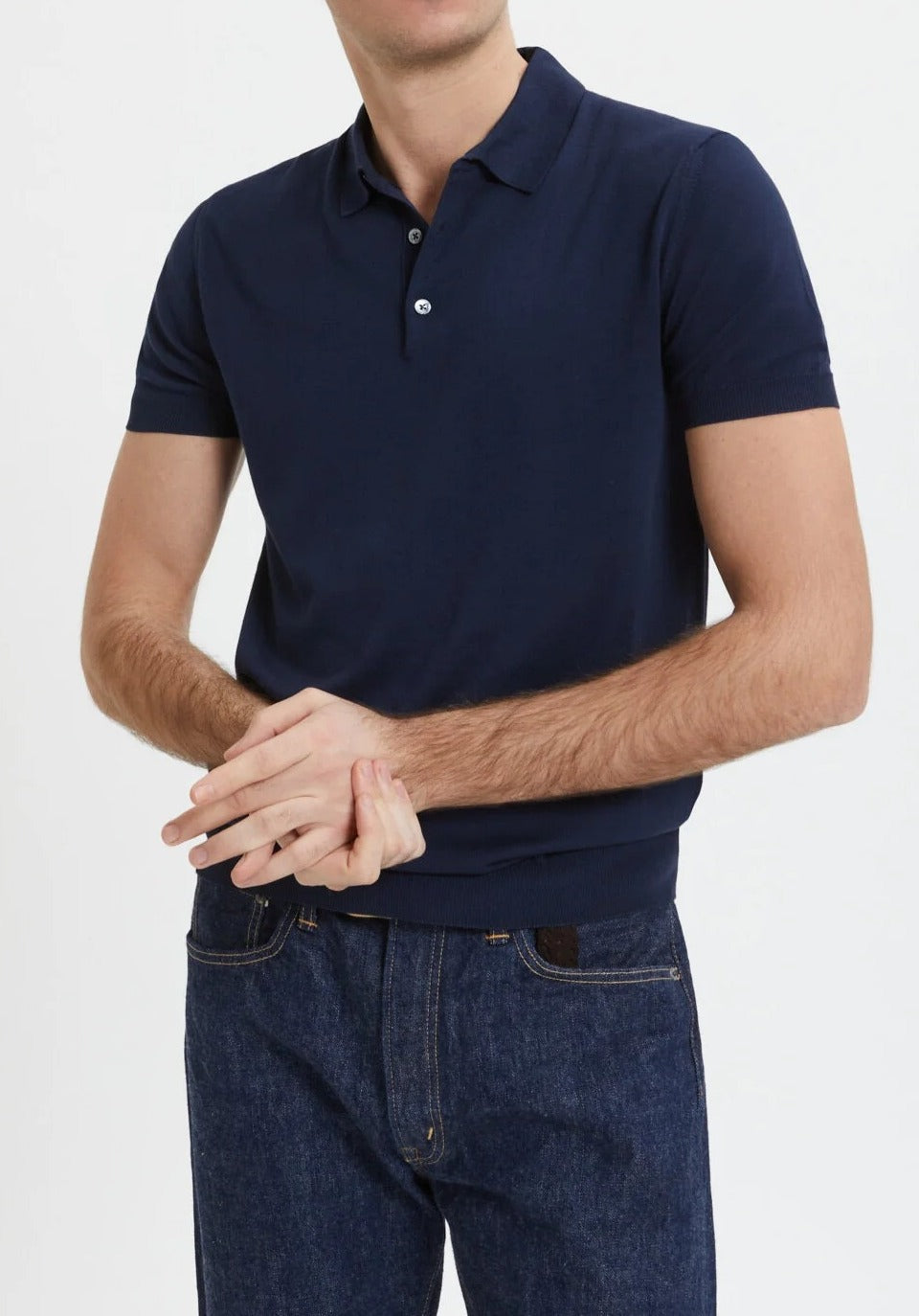 BARACUTA Polo Uomo Cotone-Blu Navy