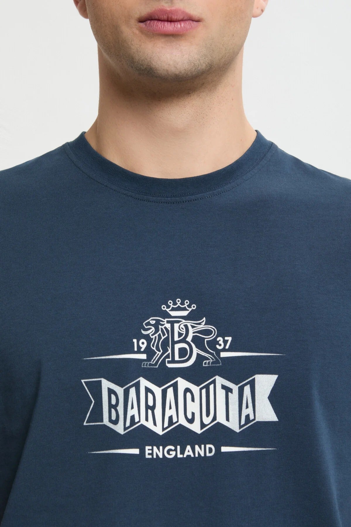 BARACUTA T-Shirt Uomo Faded Logo-Sea Storm