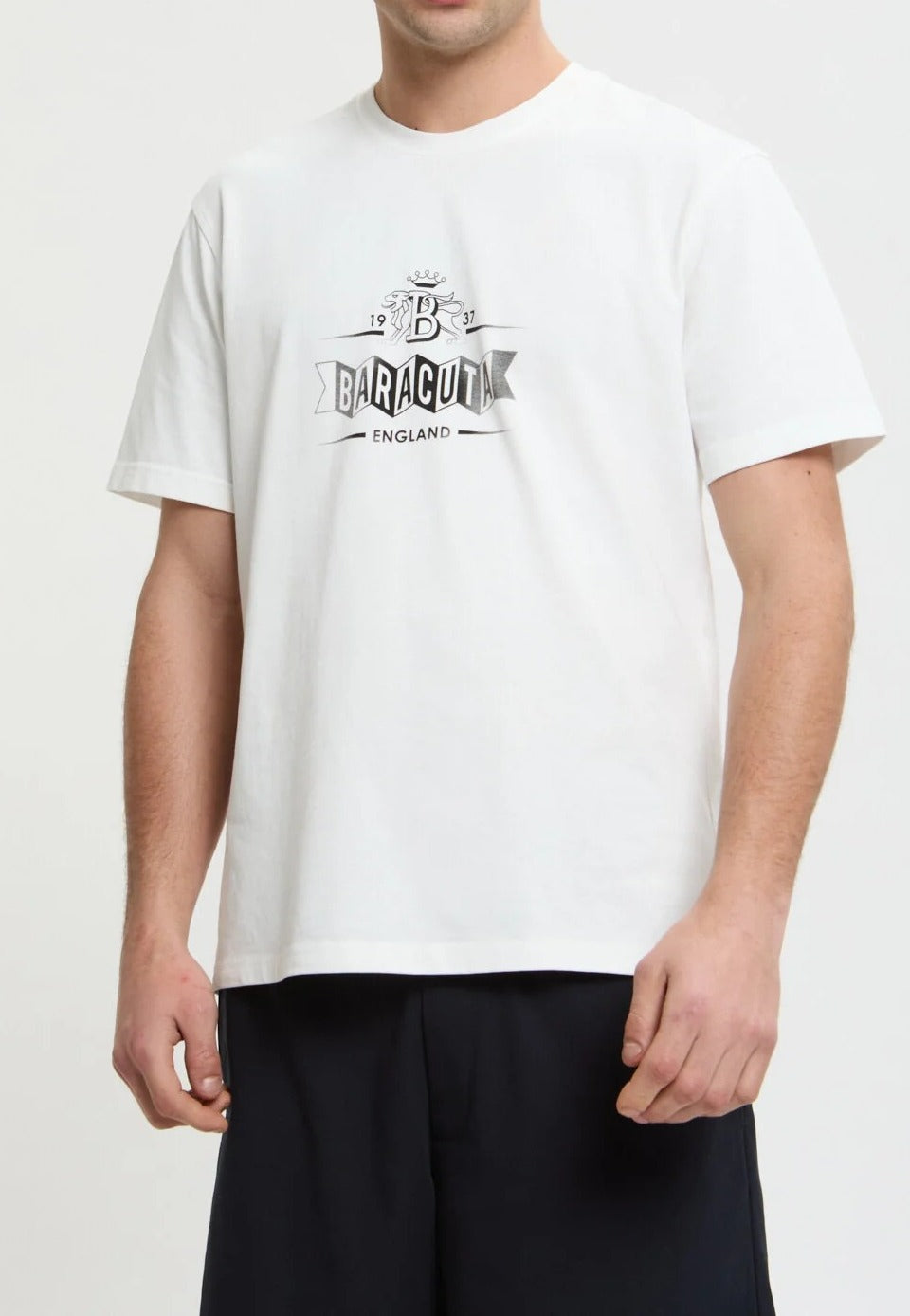 BARACUTA T-Shirt Uomo Faded Logo-Avorio