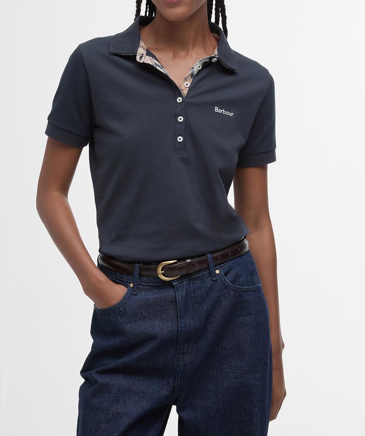 BARBOUR Polo Donna Portsdown-Navy Hessian