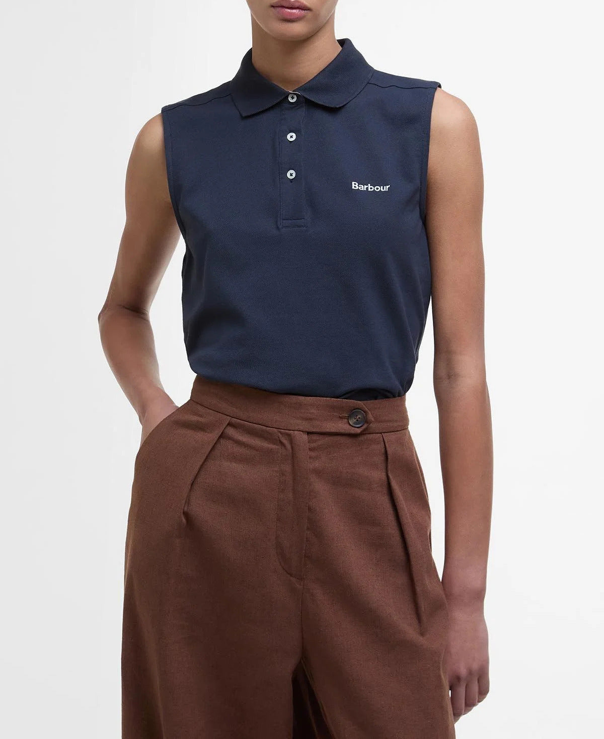 BARBOUR Polo Donna Bowford Sleeveless-Navy