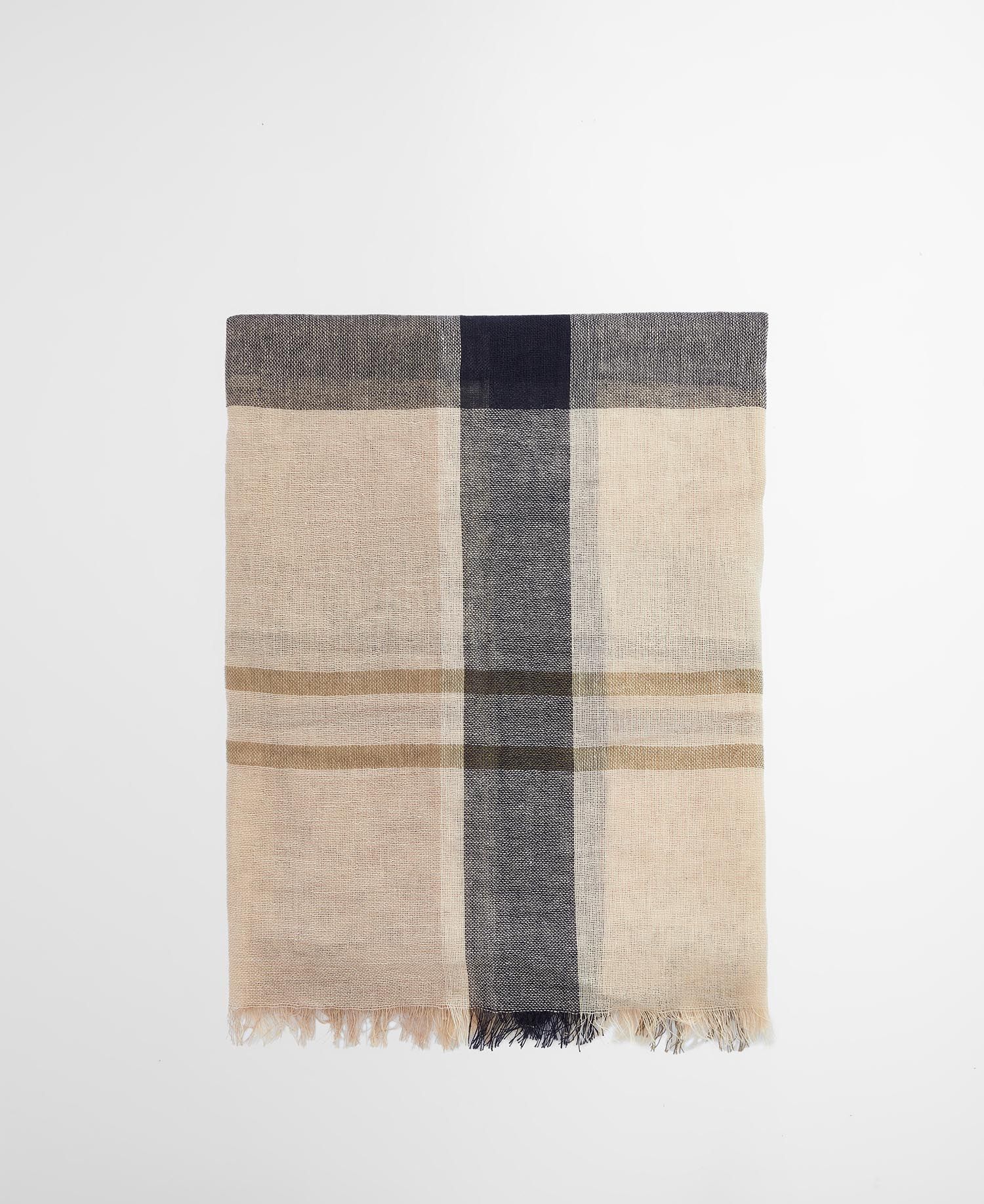 BARBOUR Sciarpa Donna Abigail Tartan-Dark Navy Light Sand