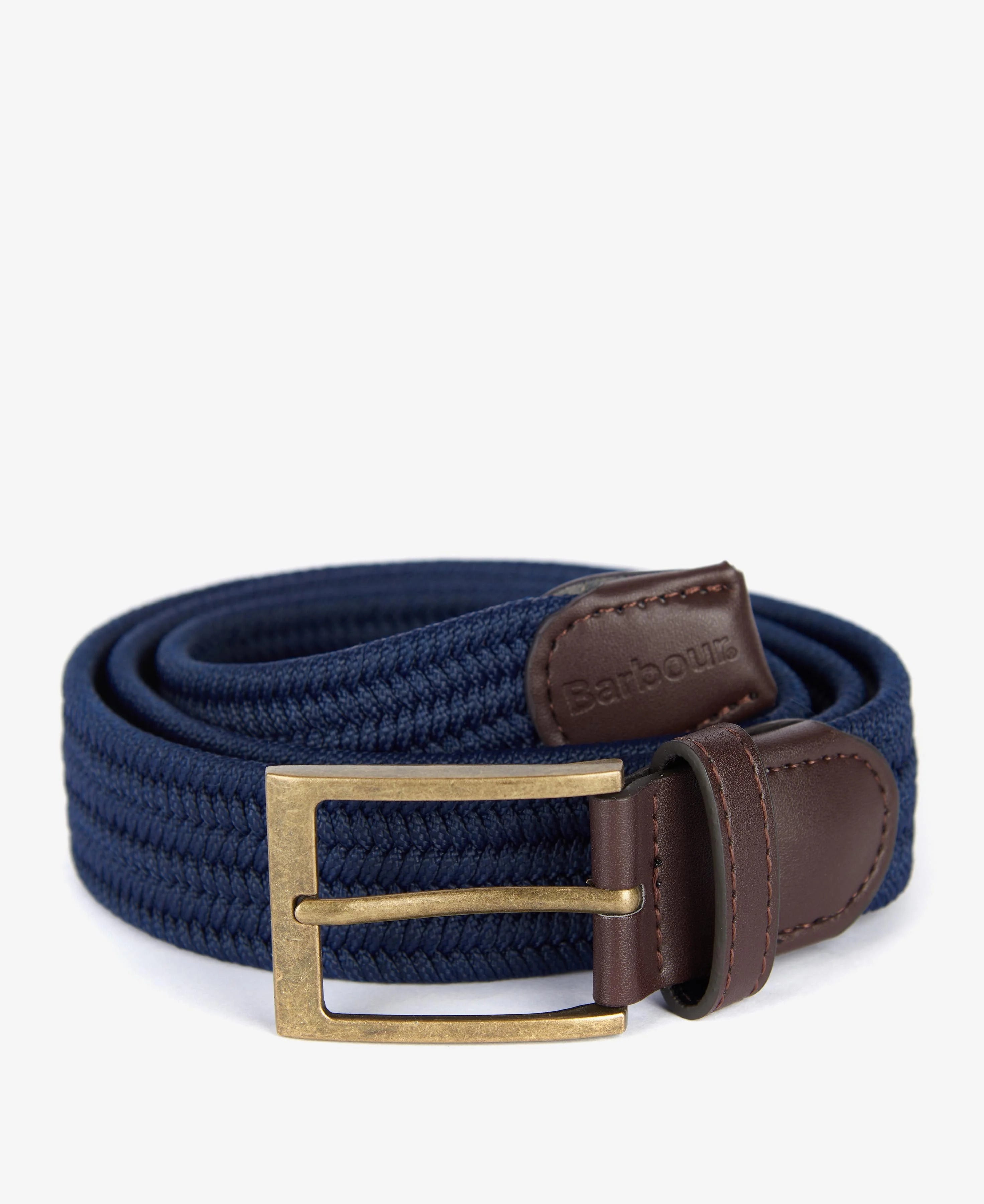 BARBOUR Cintura Uomo Nevis Stretch Webbing-Navy