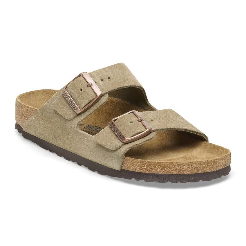 BIRKENSTOCK Ciabatta Unisex Arizona Suede Leather-Taupe