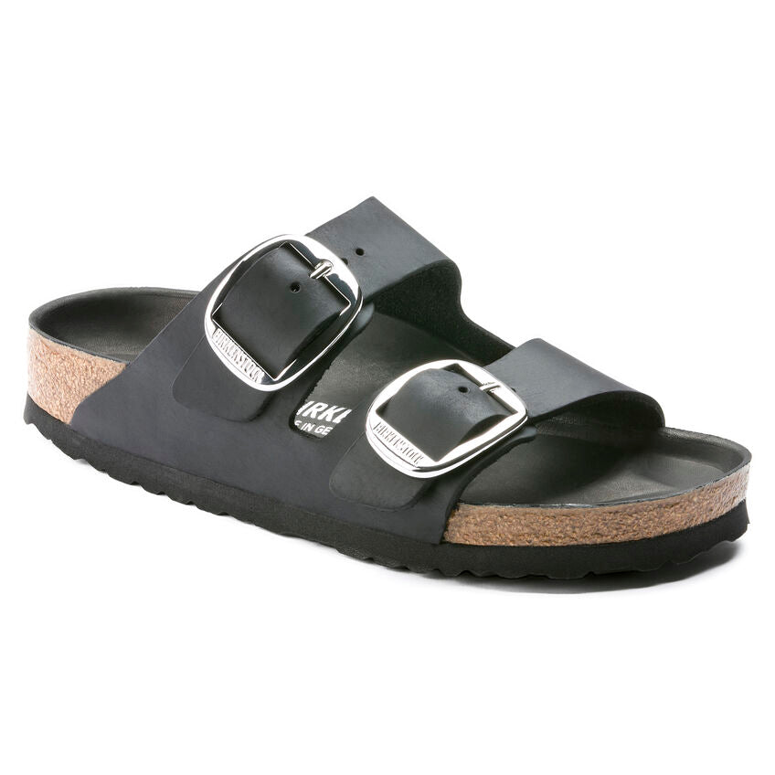 BIRKENSTOCK Ciabatta Donna Arizona Big Buckle Oiled Leather-Black