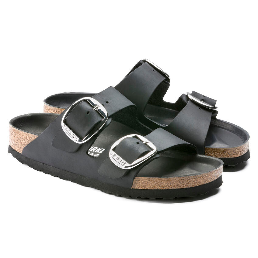 BIRKENSTOCK Ciabatta Donna Arizona Big Buckle Oiled Leather-Black