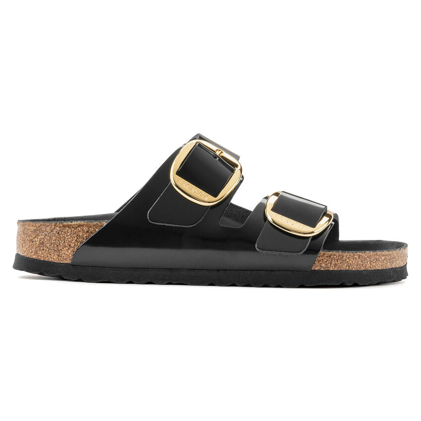 BIRKENSTOCK Ciabatta Donna Arizona Big Buckle Natural Leather Patent-High Shine Black