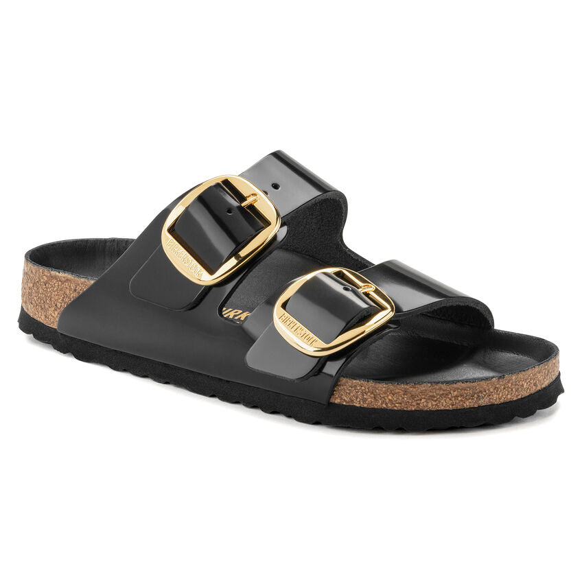BIRKENSTOCK Ciabatta Donna Arizona Big Buckle Natural Leather Patent-High Shine Black